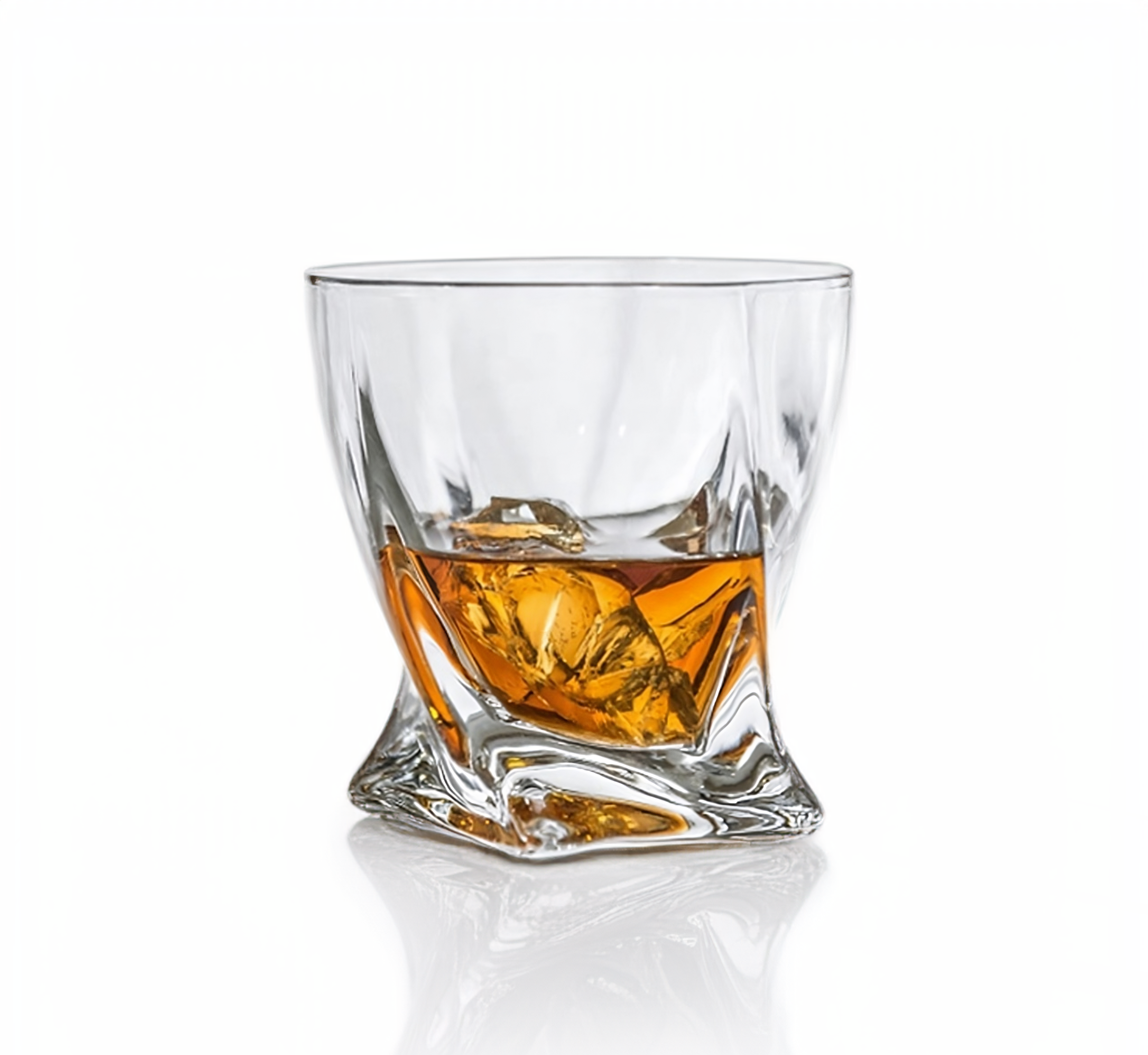 LEMONSODA Premium Twisted Whiskey Glasses Set of 4 (10oz) - Lemonsoda