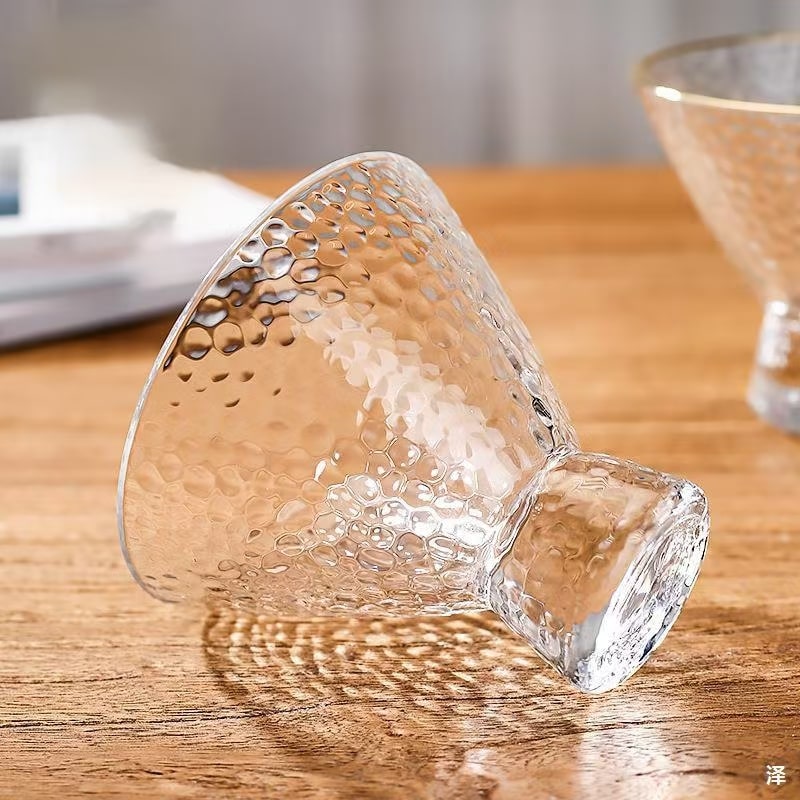 Clear Hammered Cocktail Martini Glasses 8.5oz Set of 6