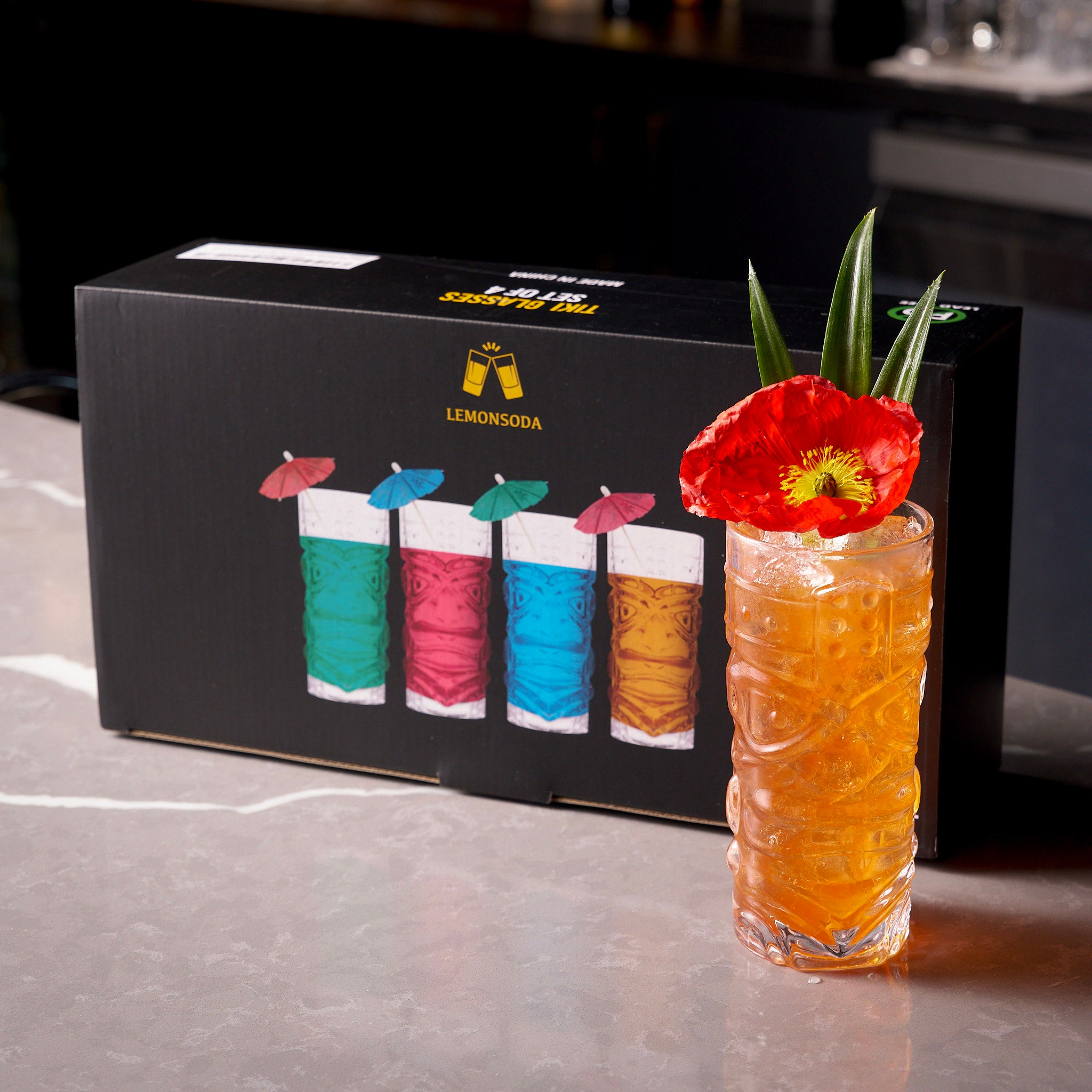 Clear Tiki Glasses Set of 4 or 6 – Hawaiian Tiki Tumblers