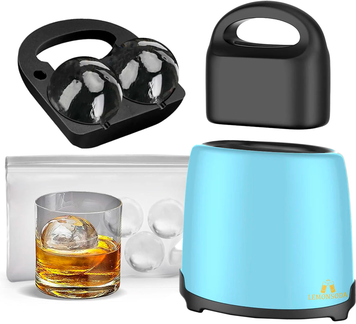 Crystal Clear Round Ice Maker - 2.5 inch whiskey ice balls