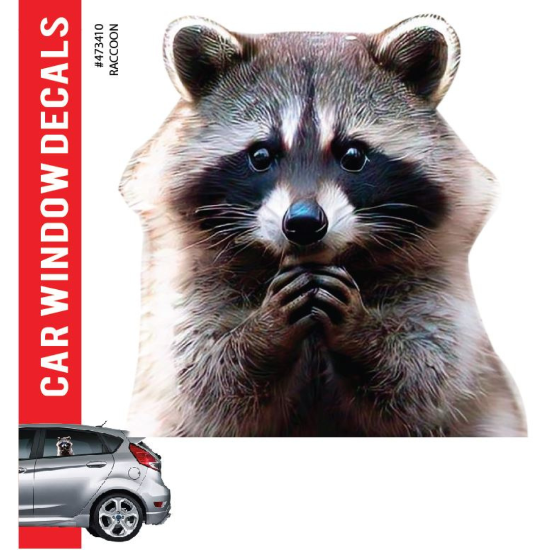 Car Window Decal 3D Raccoon waterproof raccoon sticker