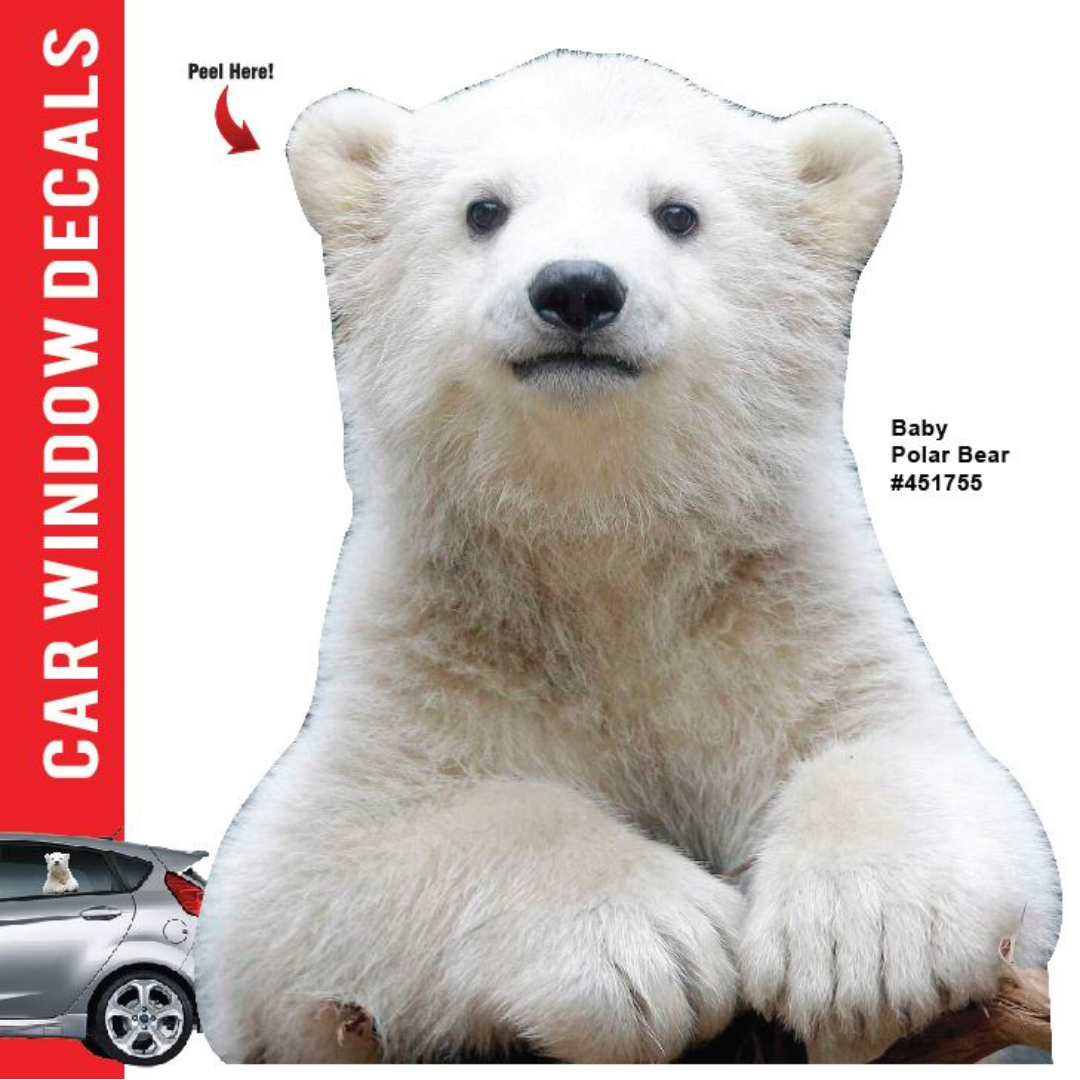 Car Window Decal - 3D - (Polar Bear) waterproof sticker