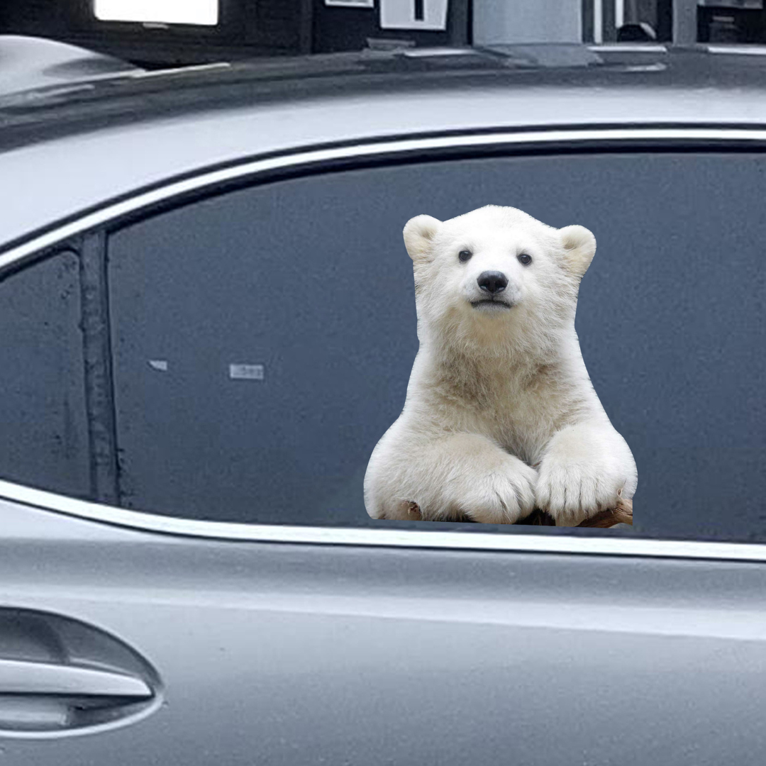 Car Window Decal - 3D - (Polar Bear) waterproof sticker