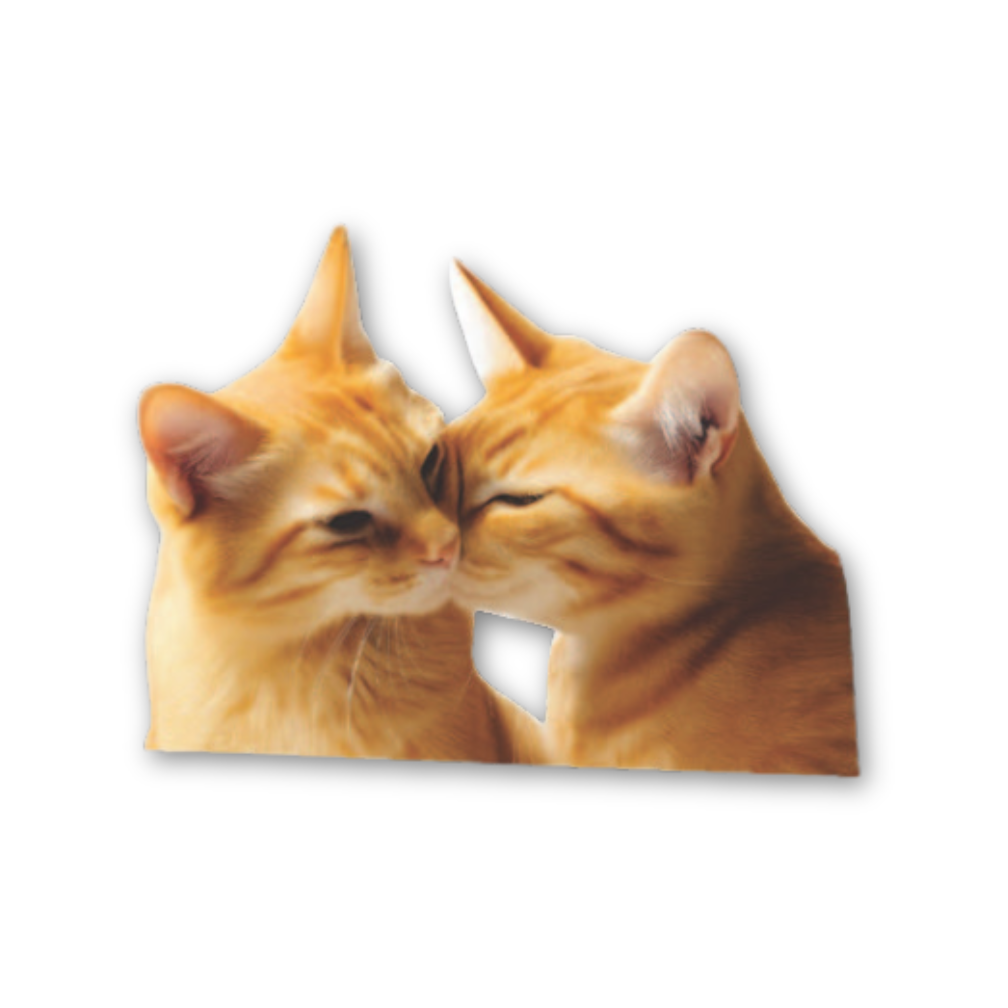 "Kissing Kitties" Valentine's Day Car Window Decals - 3D