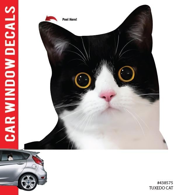 LEMONSODA Car Window Decal - 3D - (Tuxedo Cat) - Lemonsoda