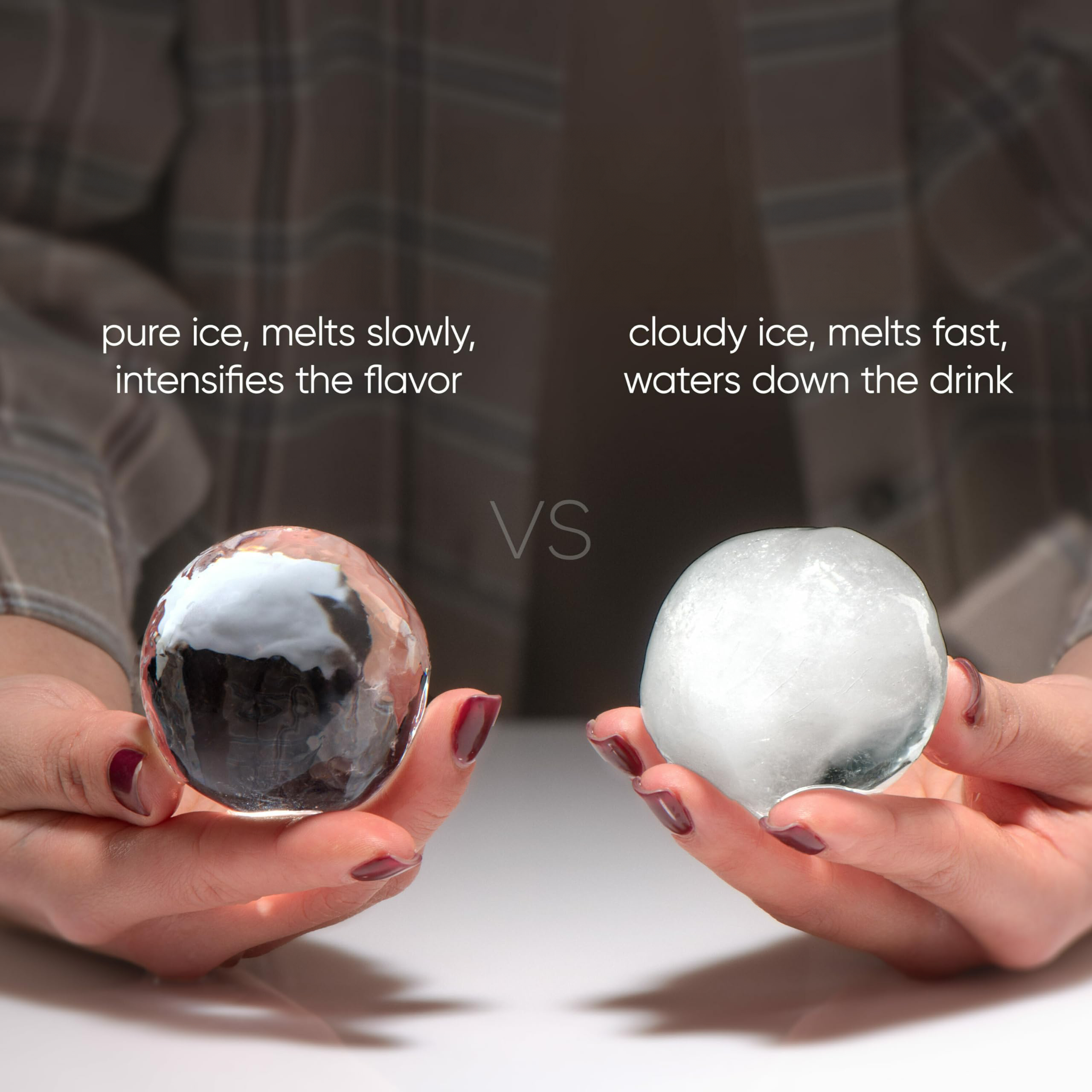 Crystal Clear Round Ice Maker - 2.5 inch whiskey ice balls
