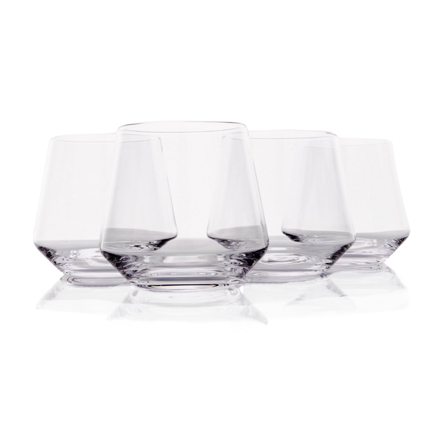 Crystal Old Fashioned Whiskey Glasses Set of 4 - 13.5oz