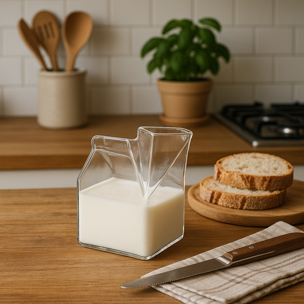 Glass Milk Carton Container - 10oz (300ml)