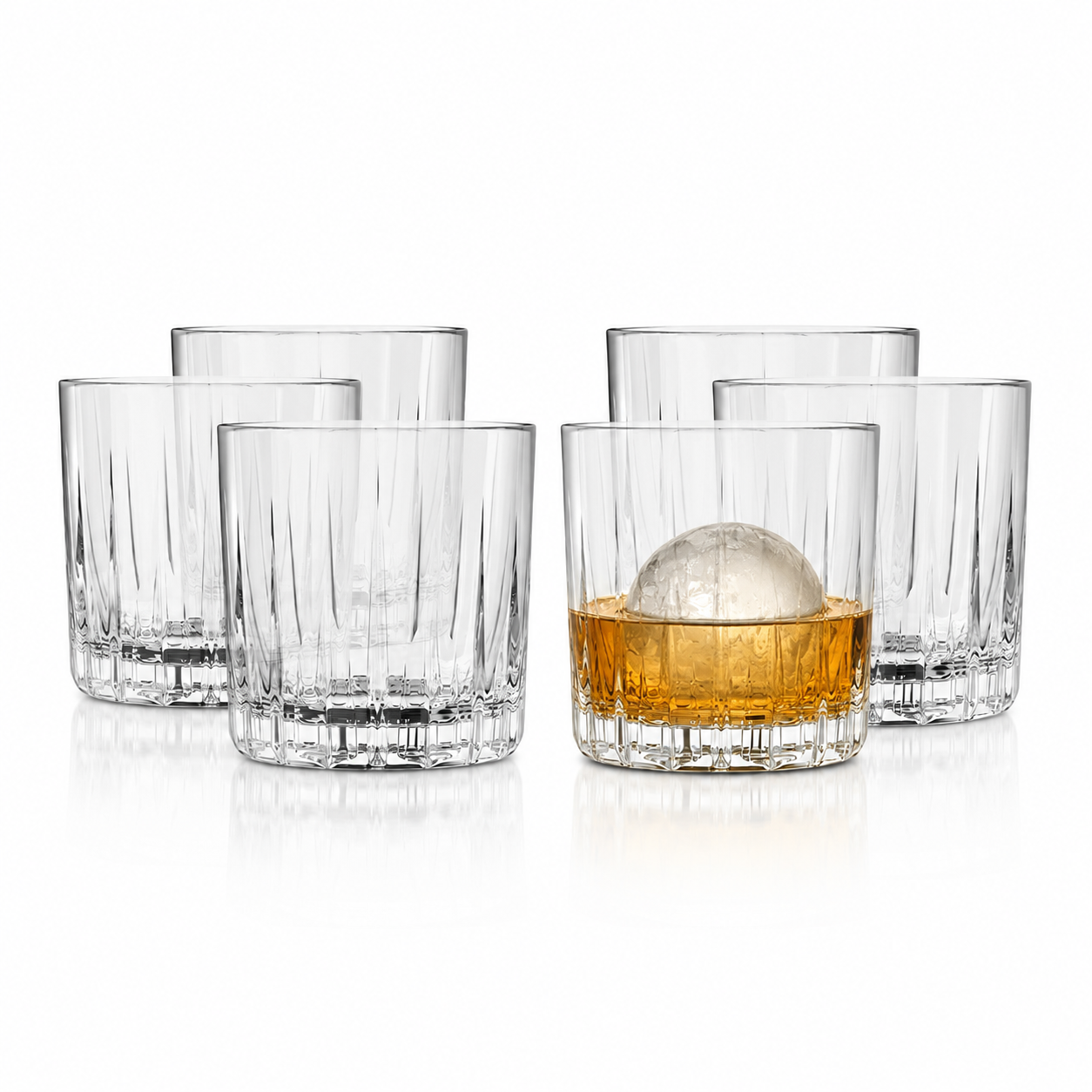 Premium Double Rocks Whiskey Glasses - Set of 6 Cocktail Glasses - 12oz