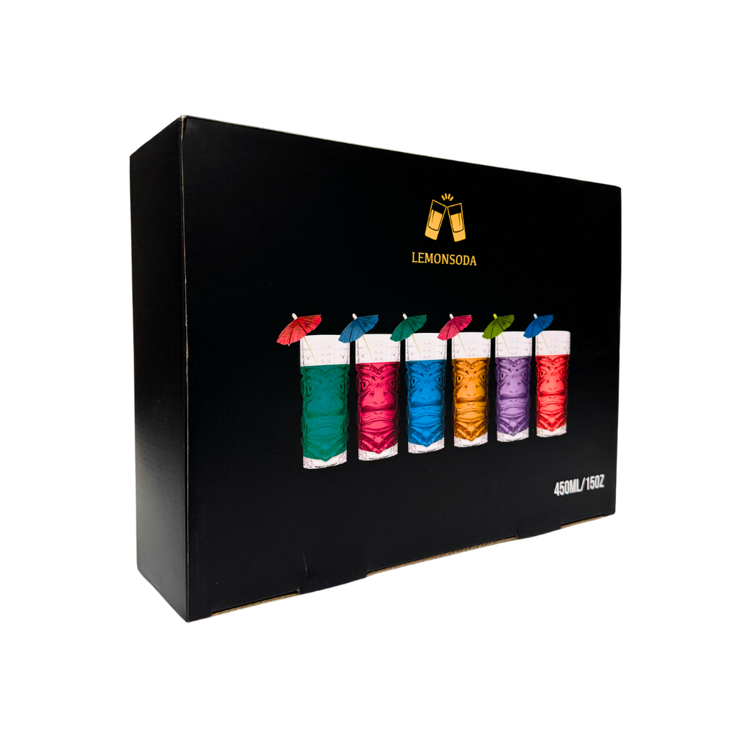 Clear Tiki Glasses Set of 4 or 6 – Hawaiian Tiki Tumblers