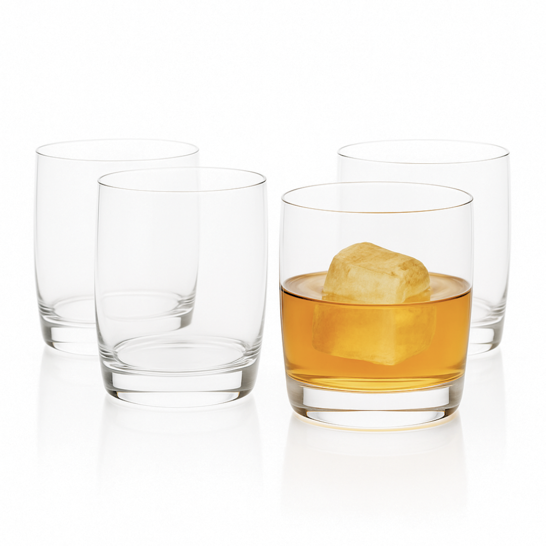 Crystal Double Rock Old Fashioned Glasses 395mL set of 6