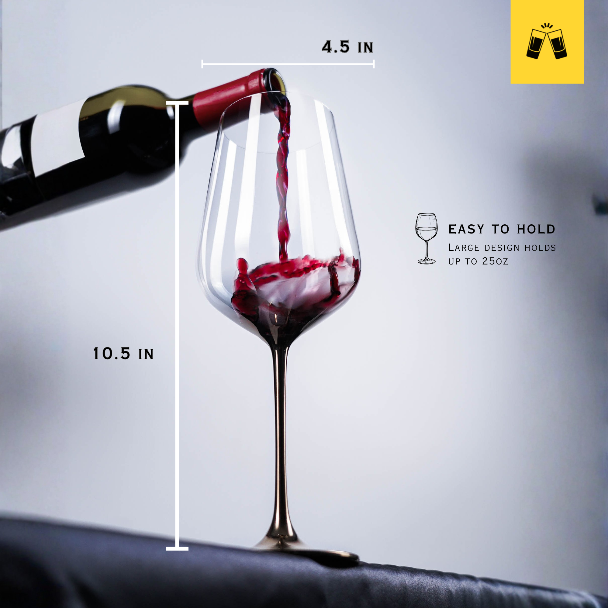 Full-Bottle Premium Artisan Copper Wine Glasses (750 mL / 25 fl. oz)