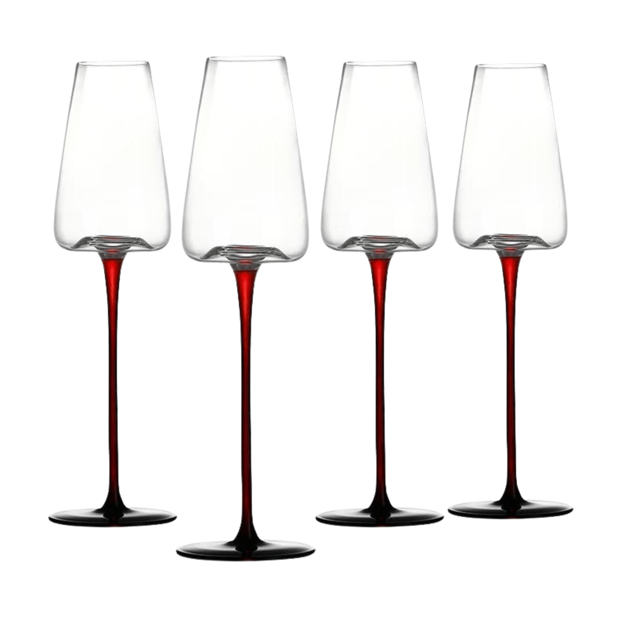 Concave Champagne Glasses - 9oz crystal modern flutes