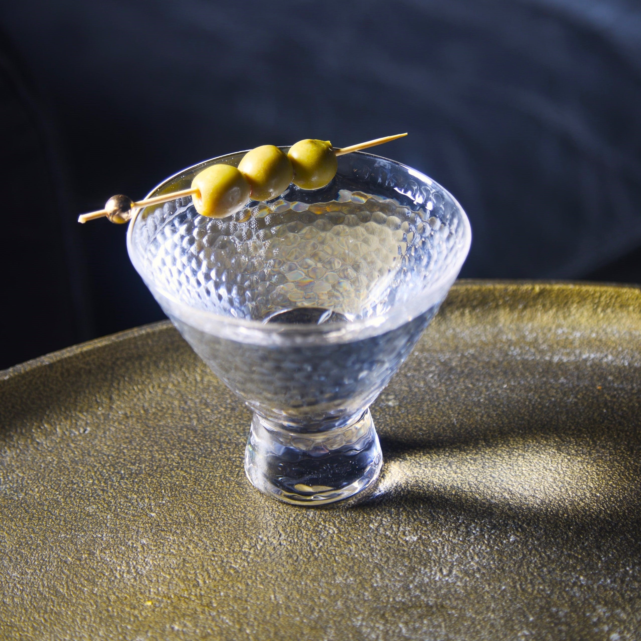 Clear Hammered Cocktail Martini Glasses 8.5oz Set of 6