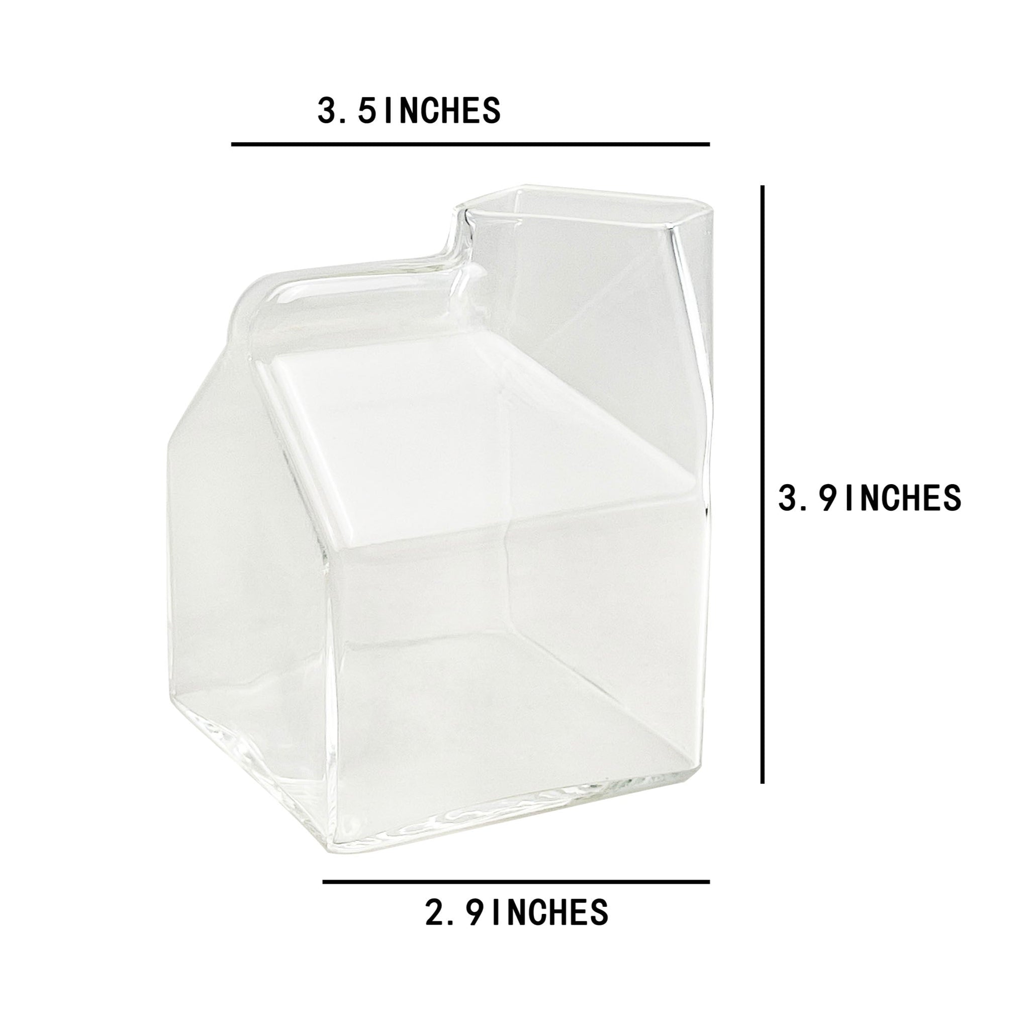 Glass Milk Carton Container - 10oz (300ml)
