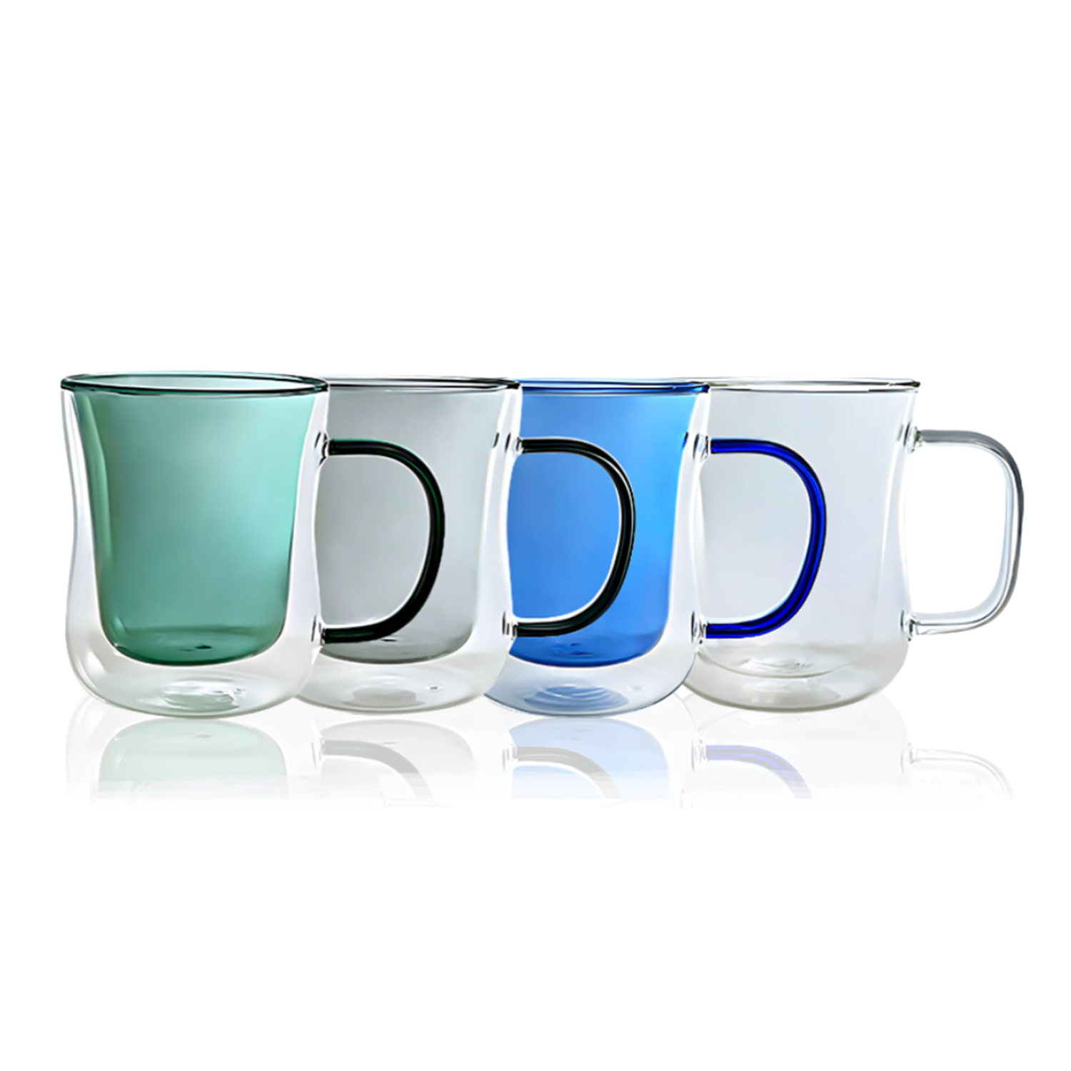 Double Walled Colored Coffee Mug Set - 10oz (Set of 2 or 4)
