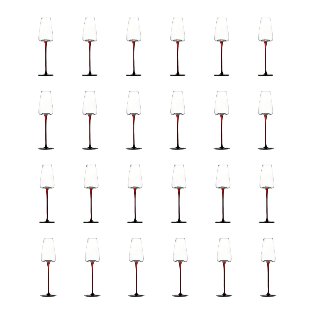 Concave Champagne Glasses - 9oz crystal modern flutes