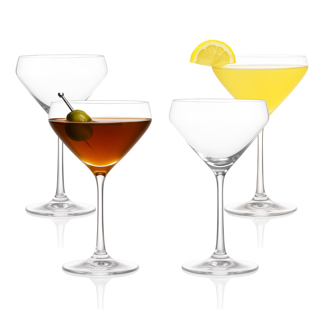 Hand Blown Martini Glass Martini Glass 10oz - (Set of 2, 4, or 6)