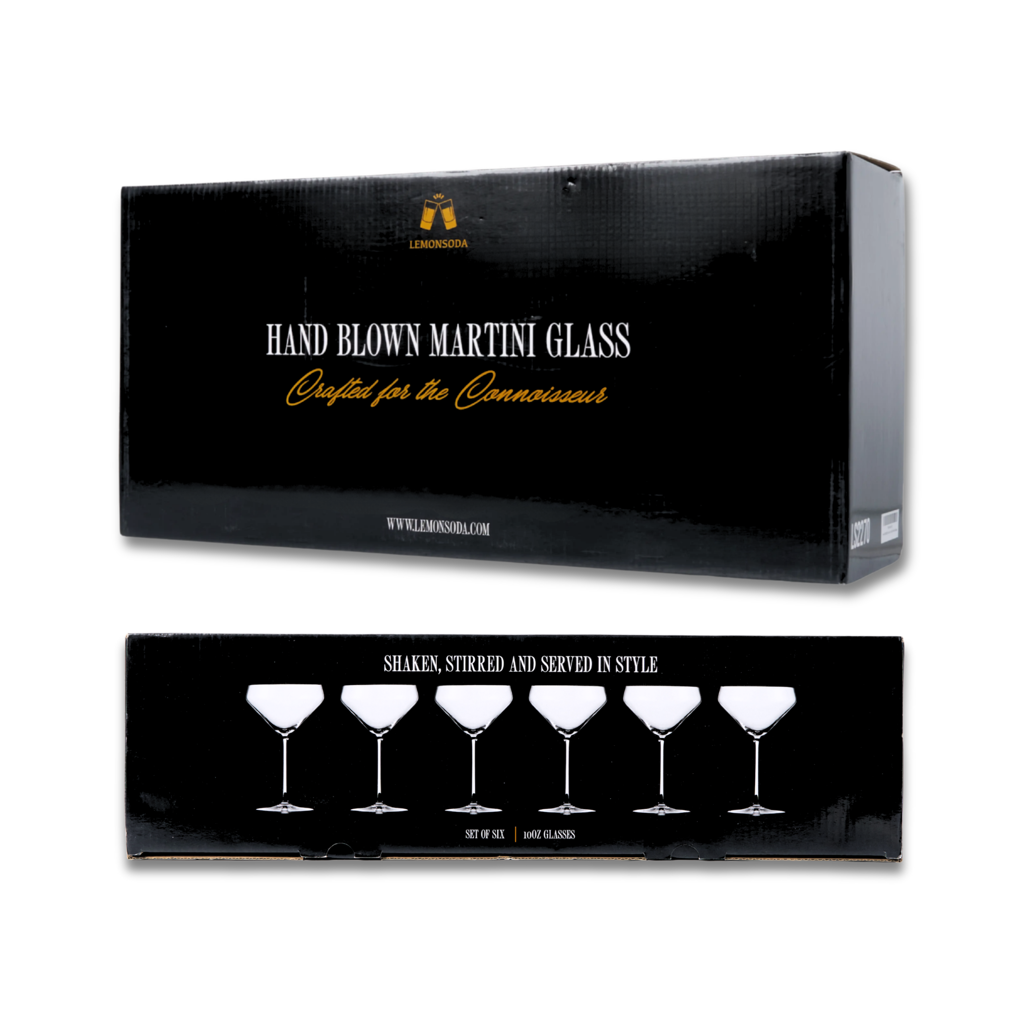 Hand Blown Martini Glass Martini Glass 10oz - (Set of 2, 4, or 6)