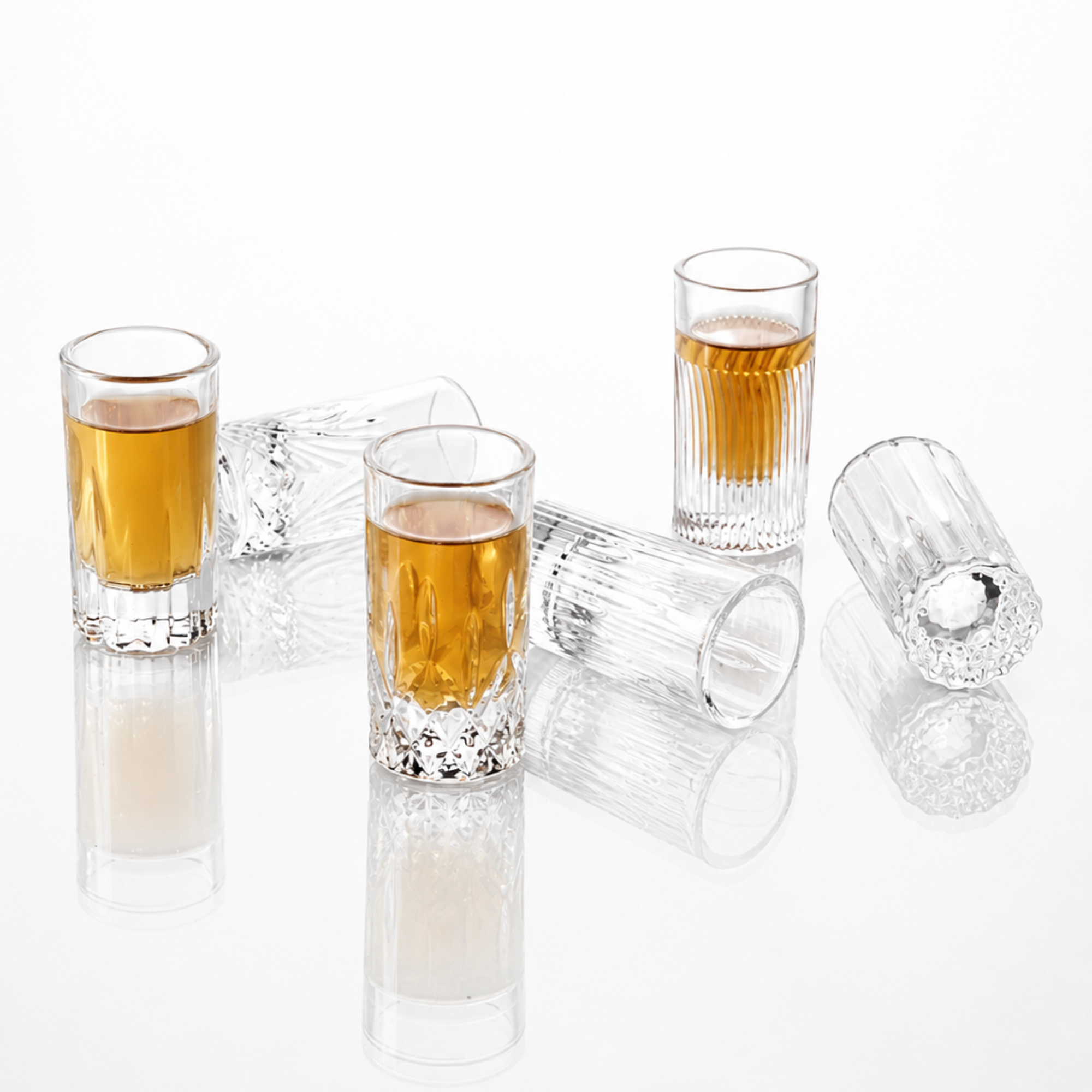 Mixed Crystal Cut Shot Glasses (1oz)