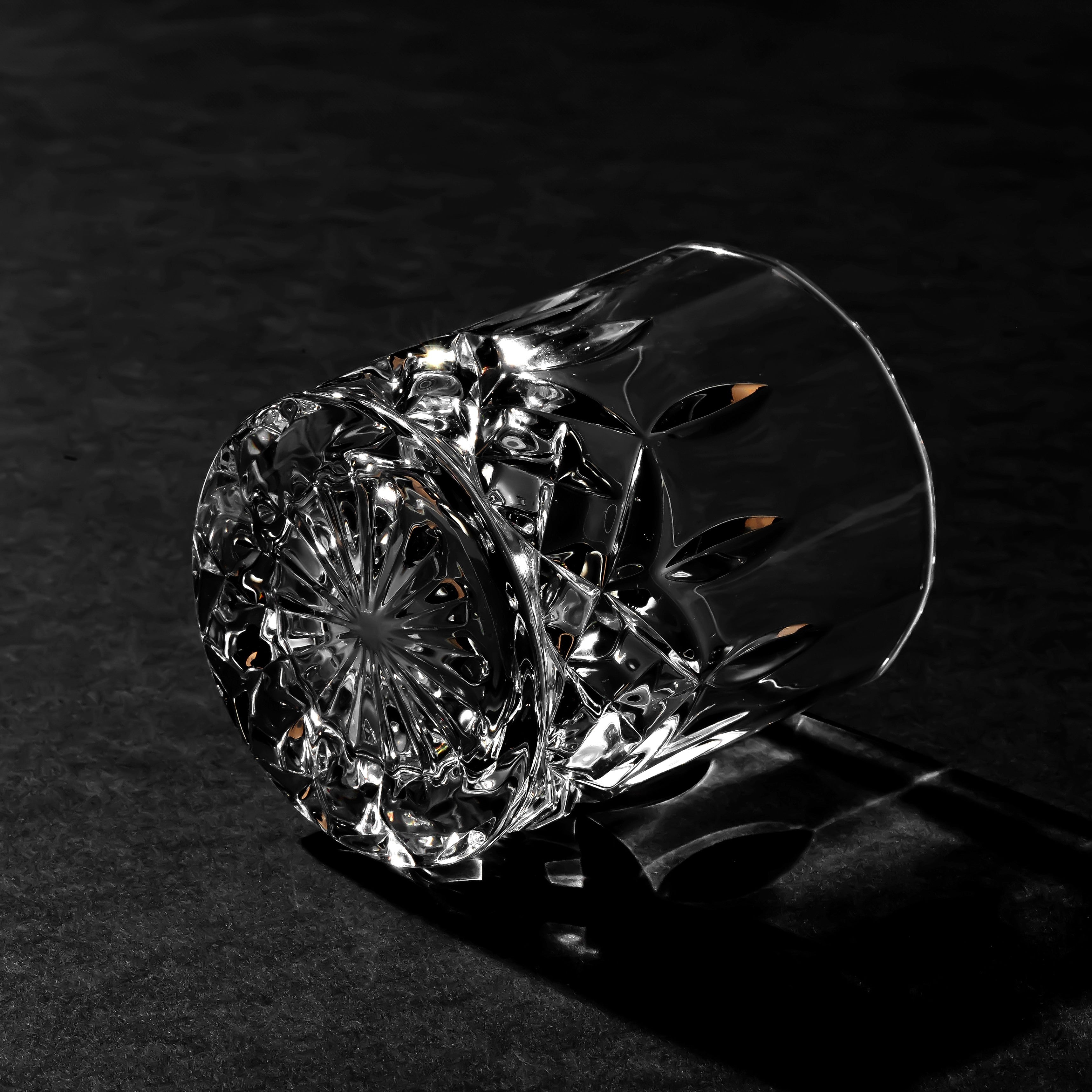 Crystal Cut Old Fashioned Whiskey Glasses (10oz)