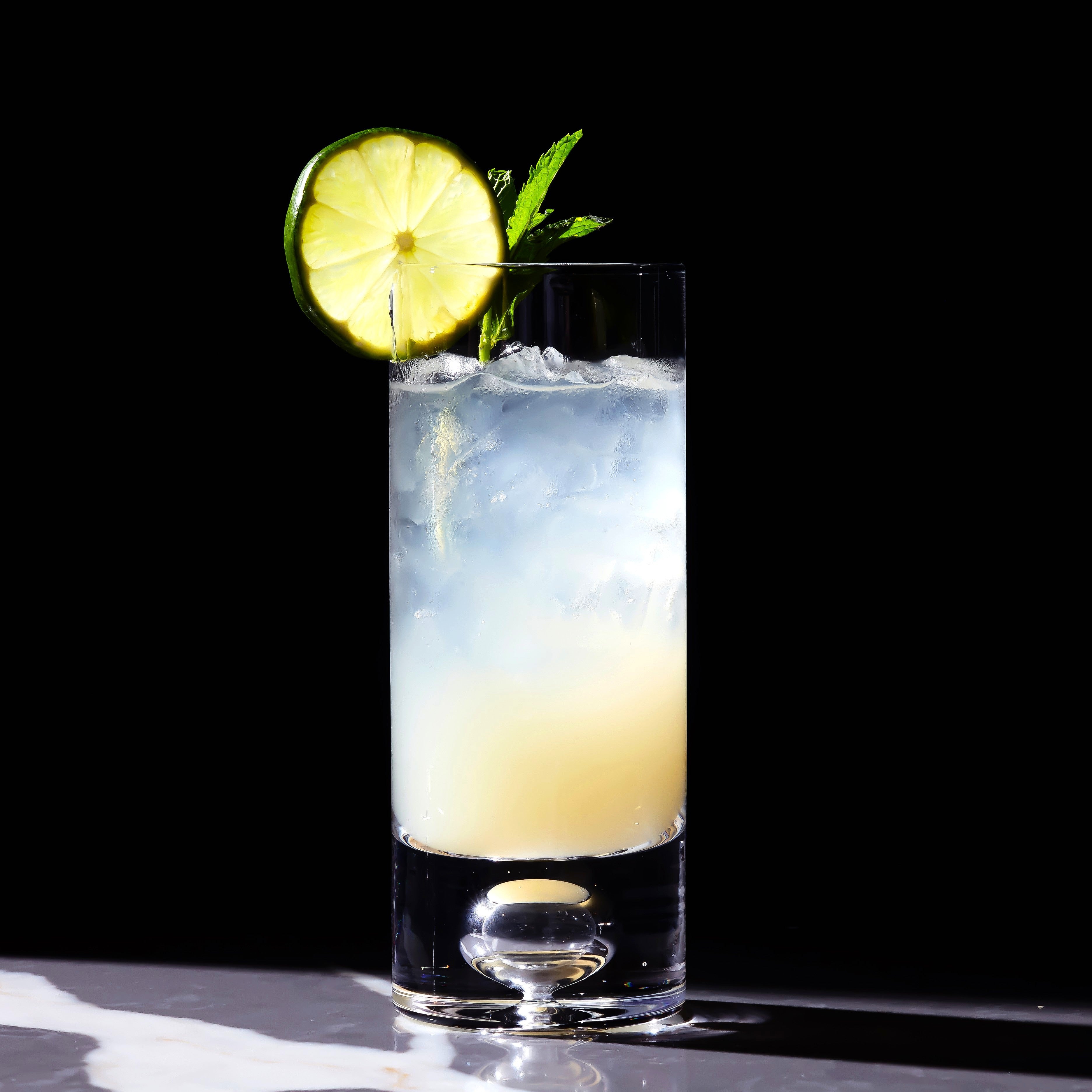 Crystal Bubble Base Collins Glass Highball Tumbler 12oz
