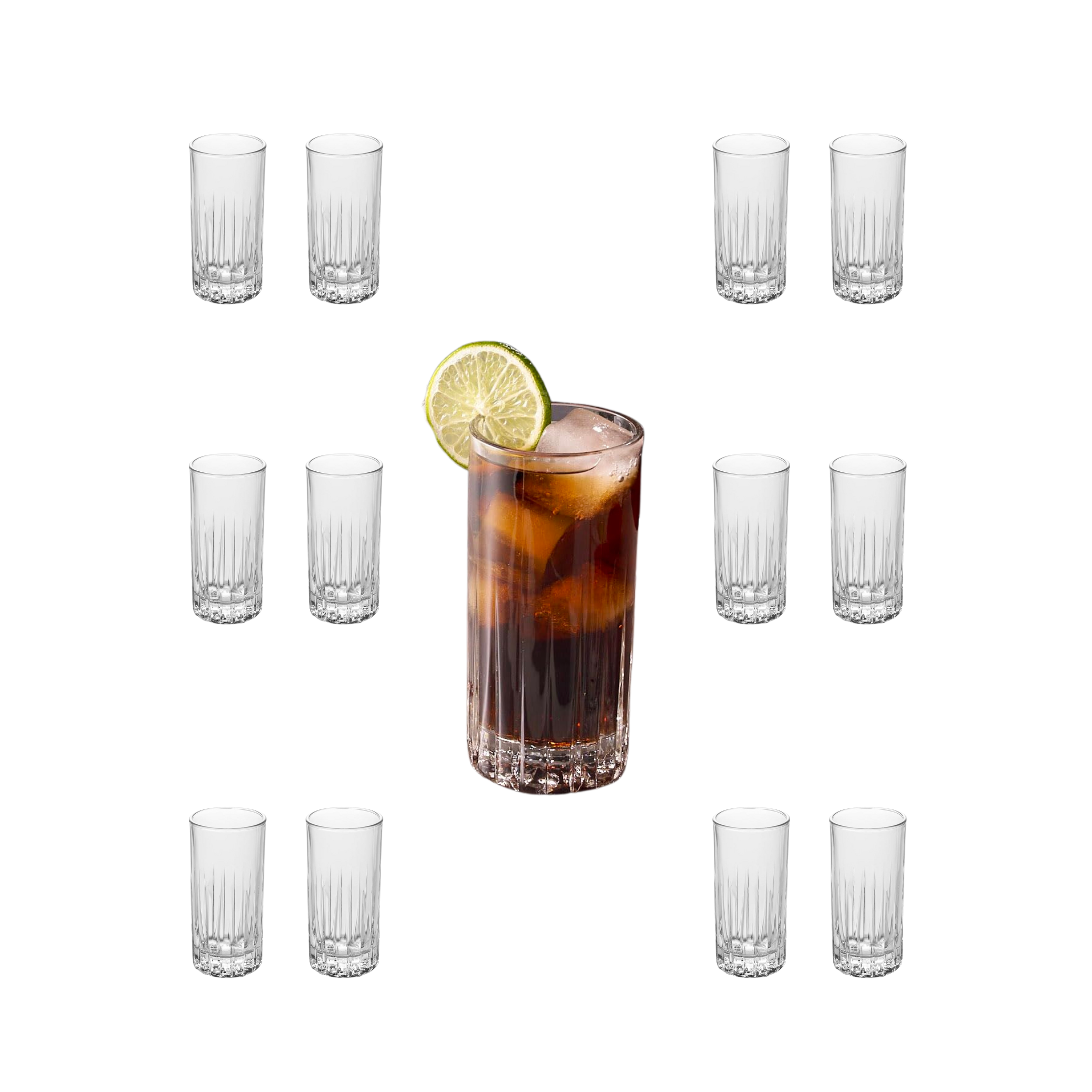 Traze Tom Collins Crystal Cut Glasses - 11.5 Oz