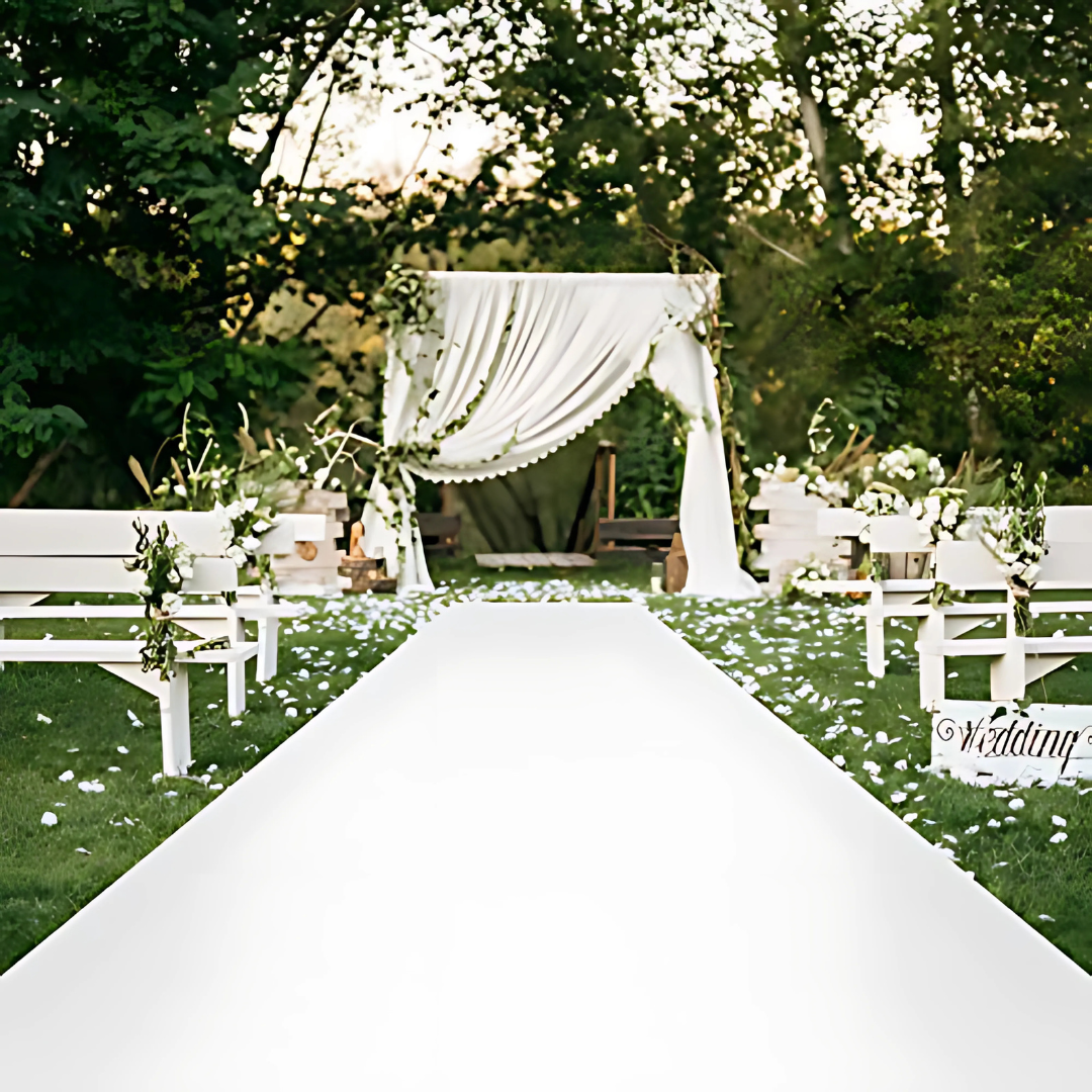 Carpet Floor Runner Hollywood Party Decoration 2.6x30 - White