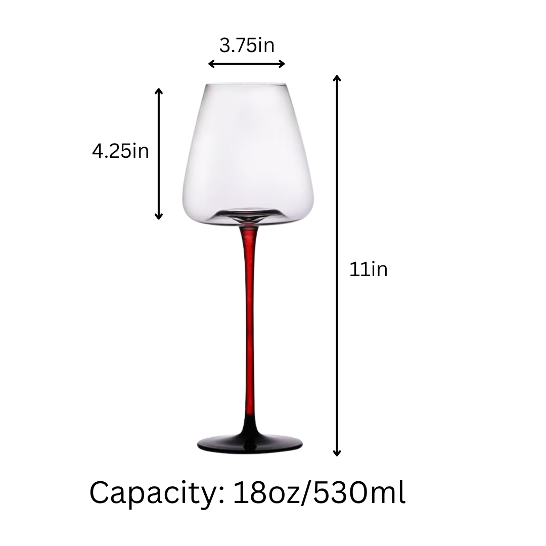 Concave Wine Glasses - 20oz crystal large wine glass set