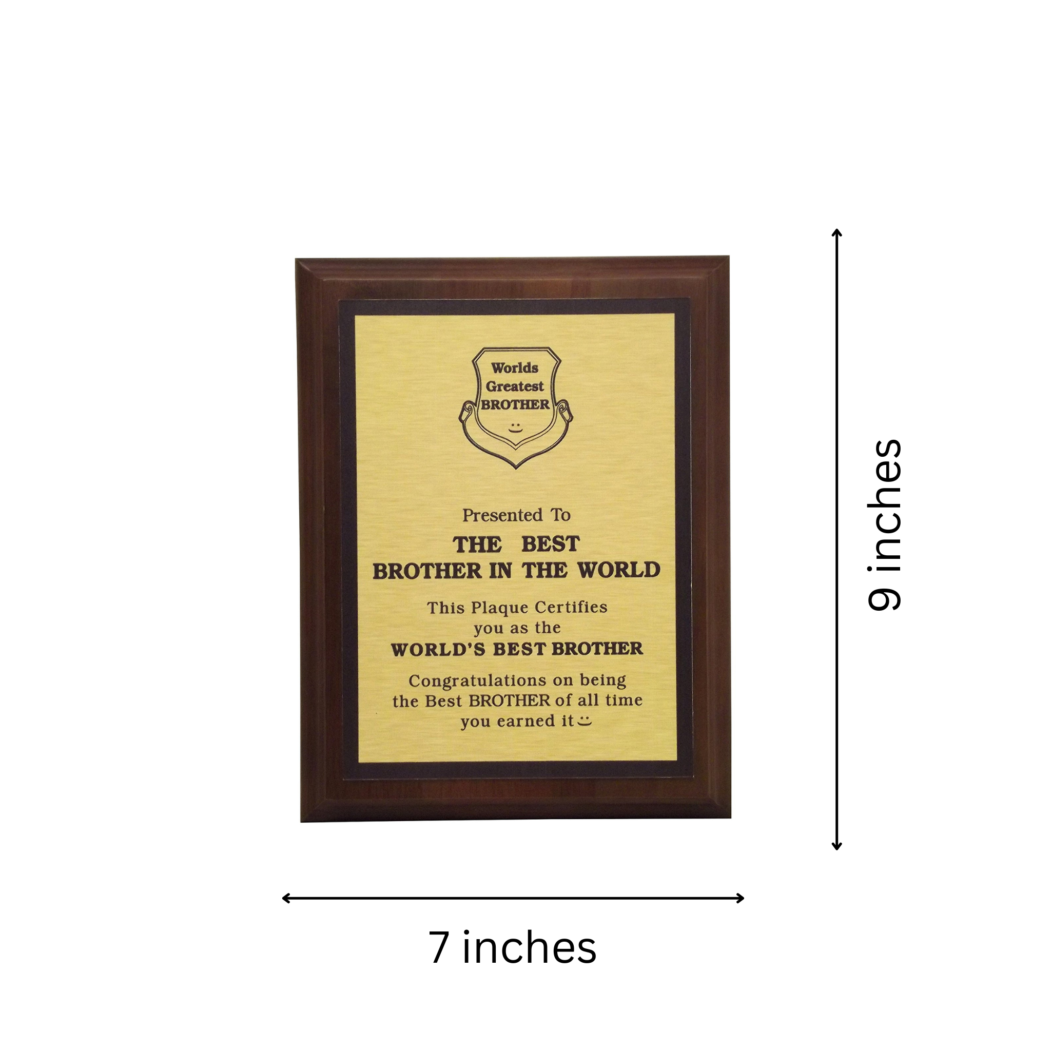 LEMONSODA World's Greatest Plaque (Best Brother in The World) - Gold