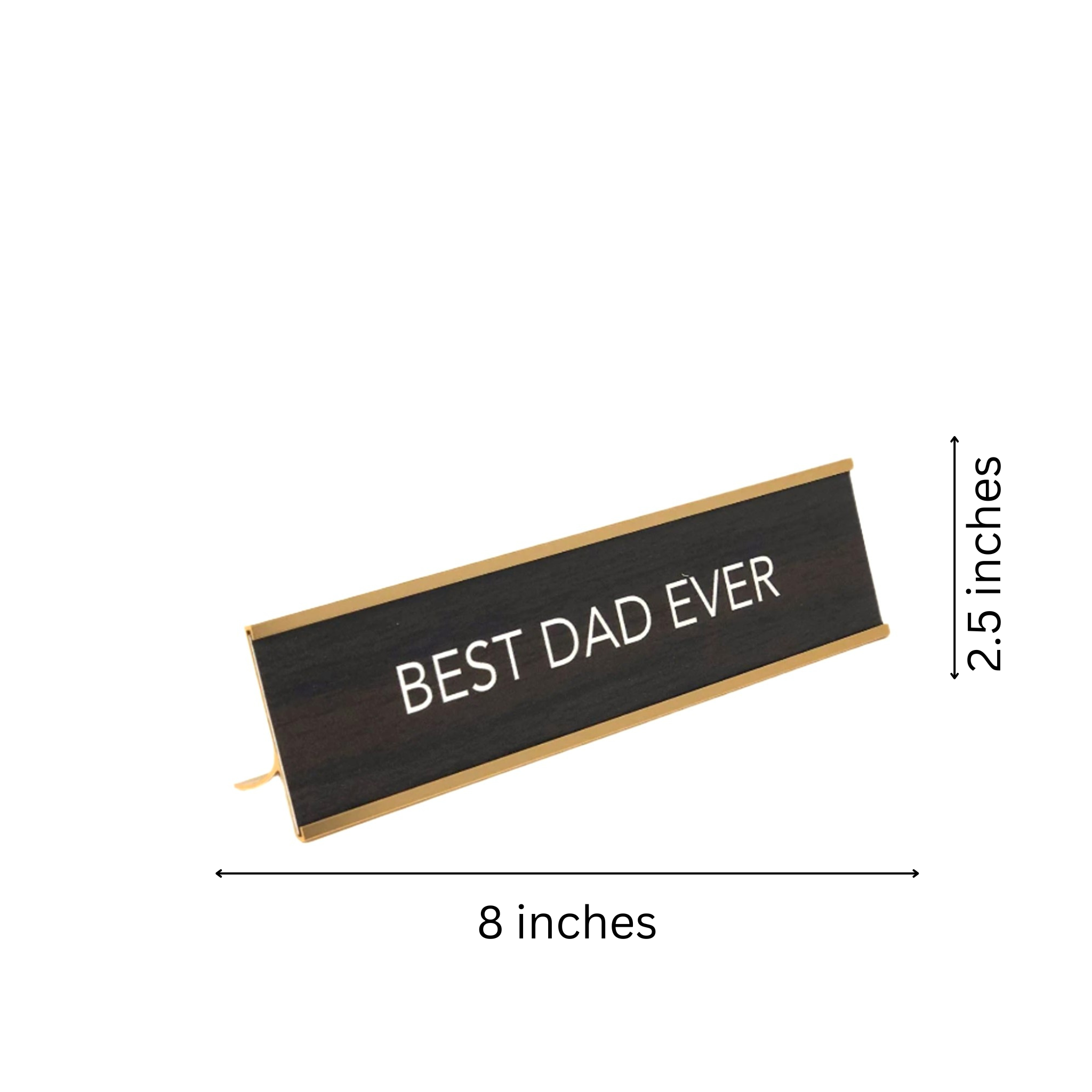 LEMONSODA Nameplate Style Desk Sign (Best Dad Ever) - Brown & Gold