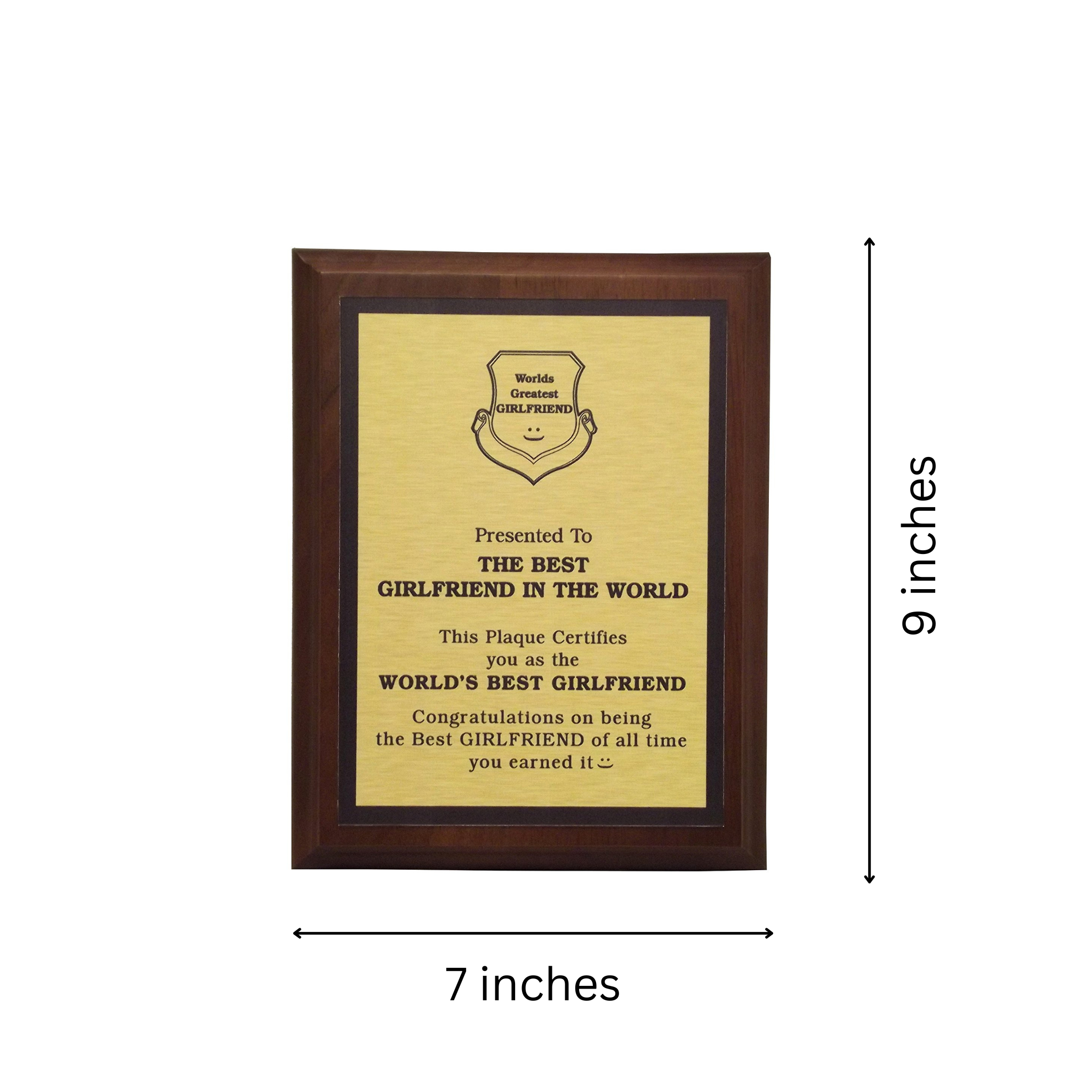 LEMONSODA World's Greatest Plaque (Best Girlfriend in The World) - Gold