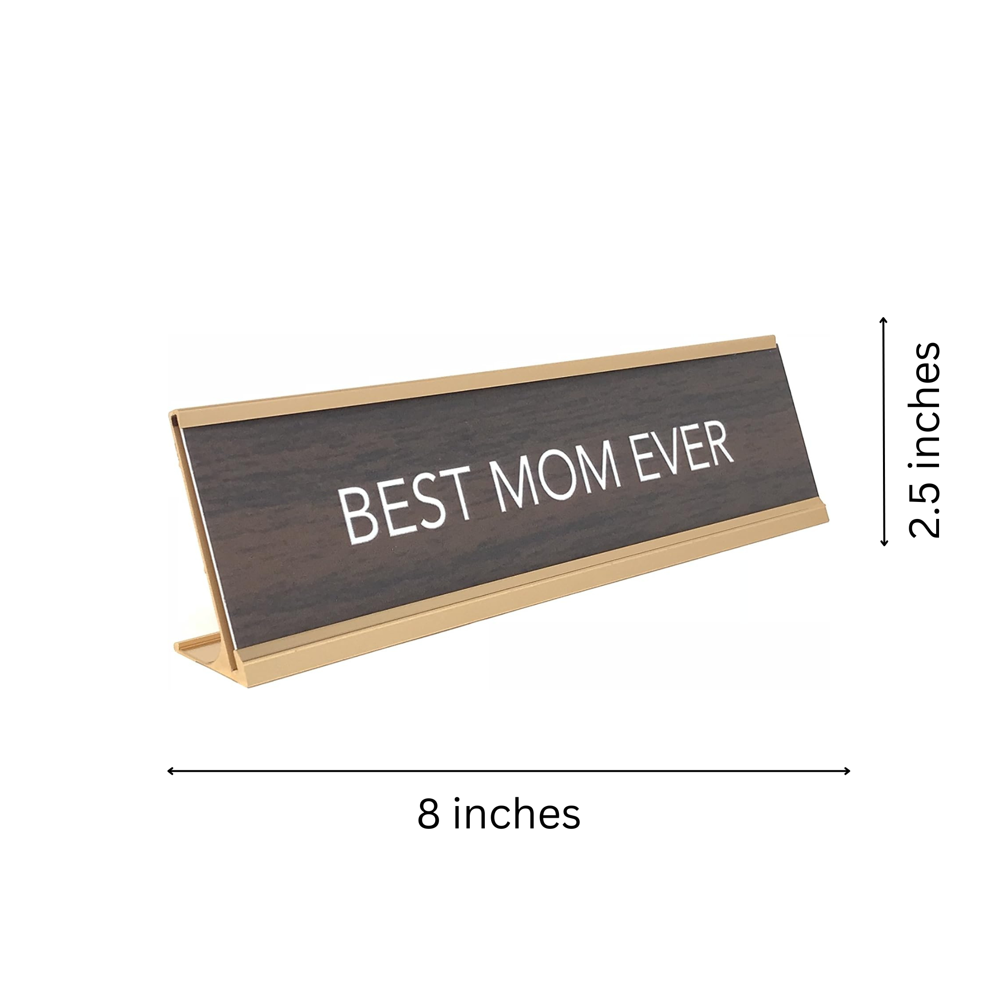 LEMONSODA Gold and Brown Desk Sign - (Best Mom Ever)
