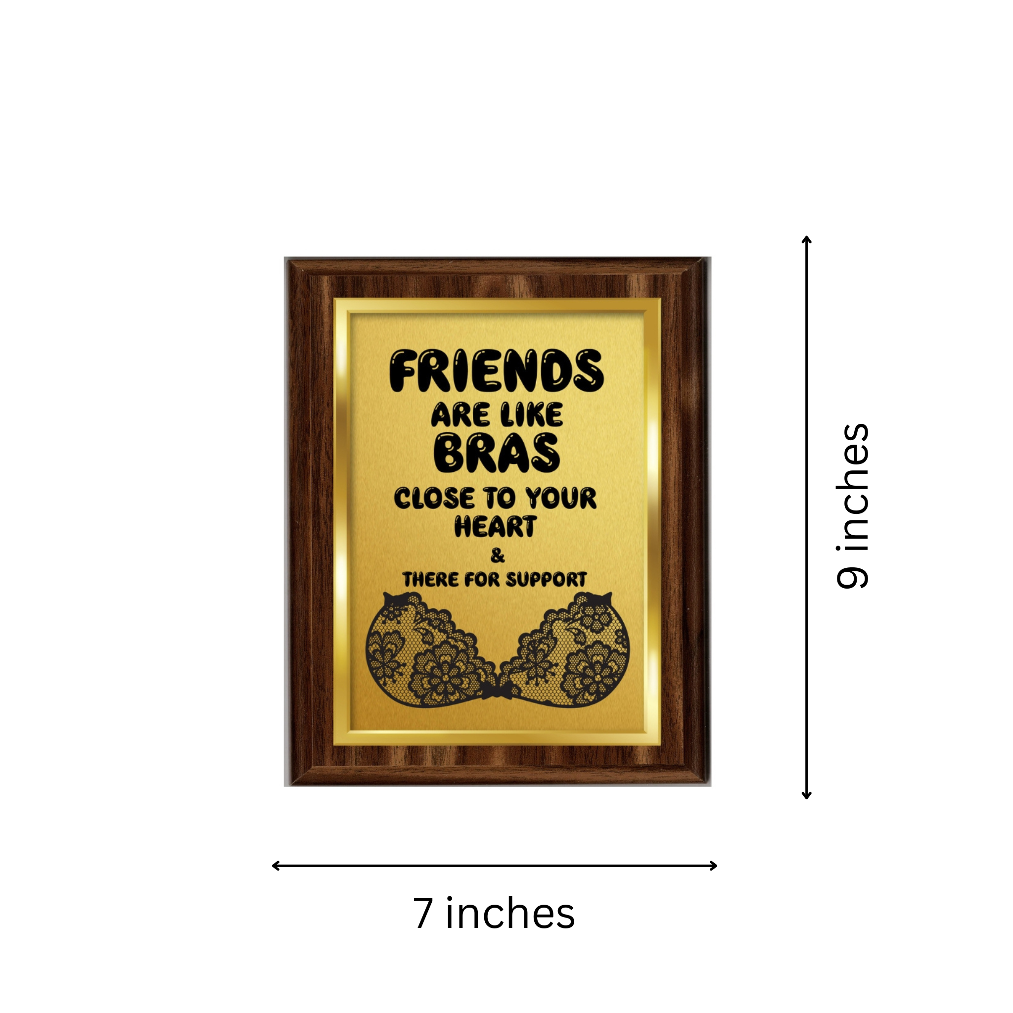 LEMONSODA Engraving Friendship Plaques (Friends are Like Bras, Gold)