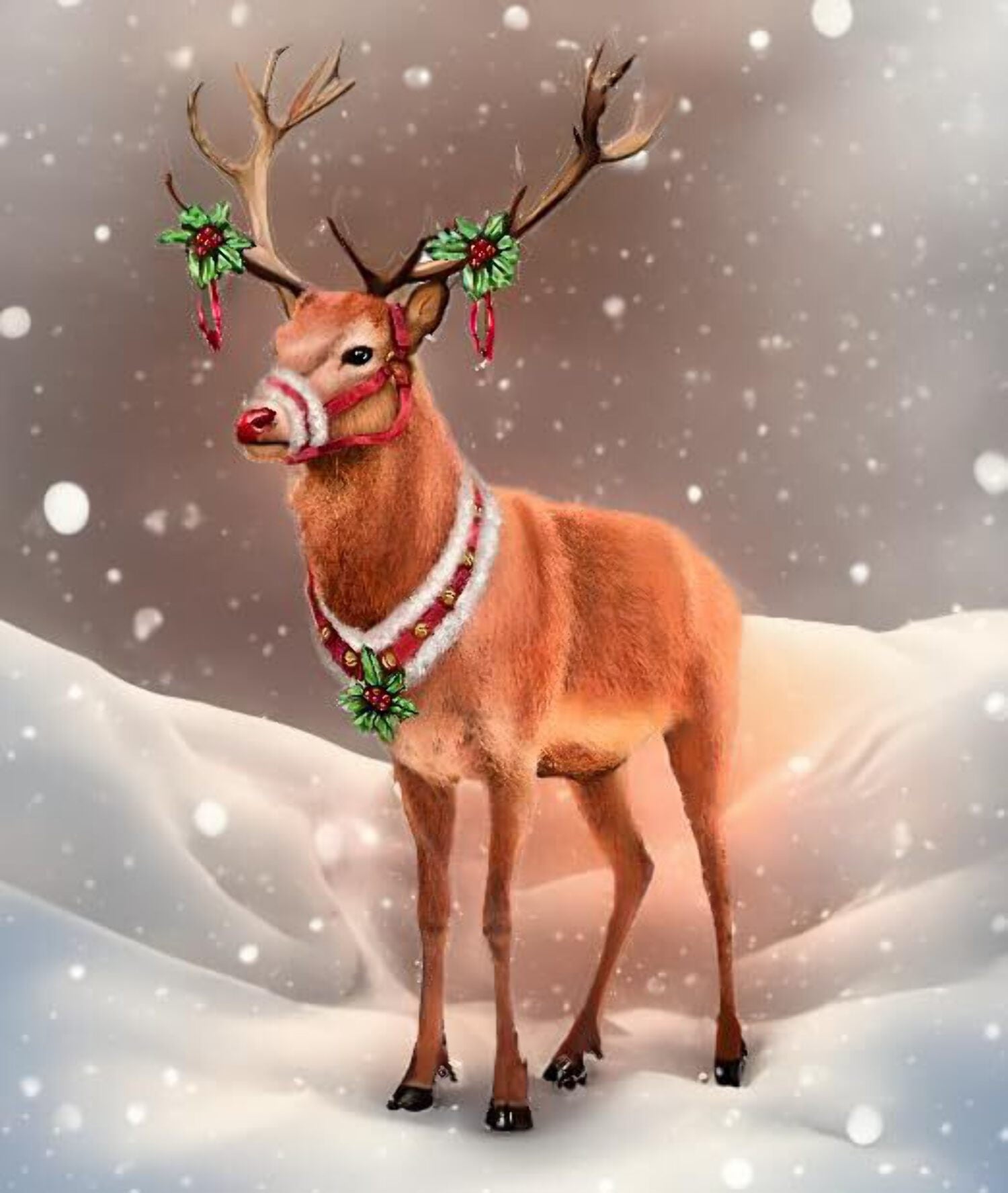 aahs!! Engraving Christmas Life Size Cardboard Standee Reindeer