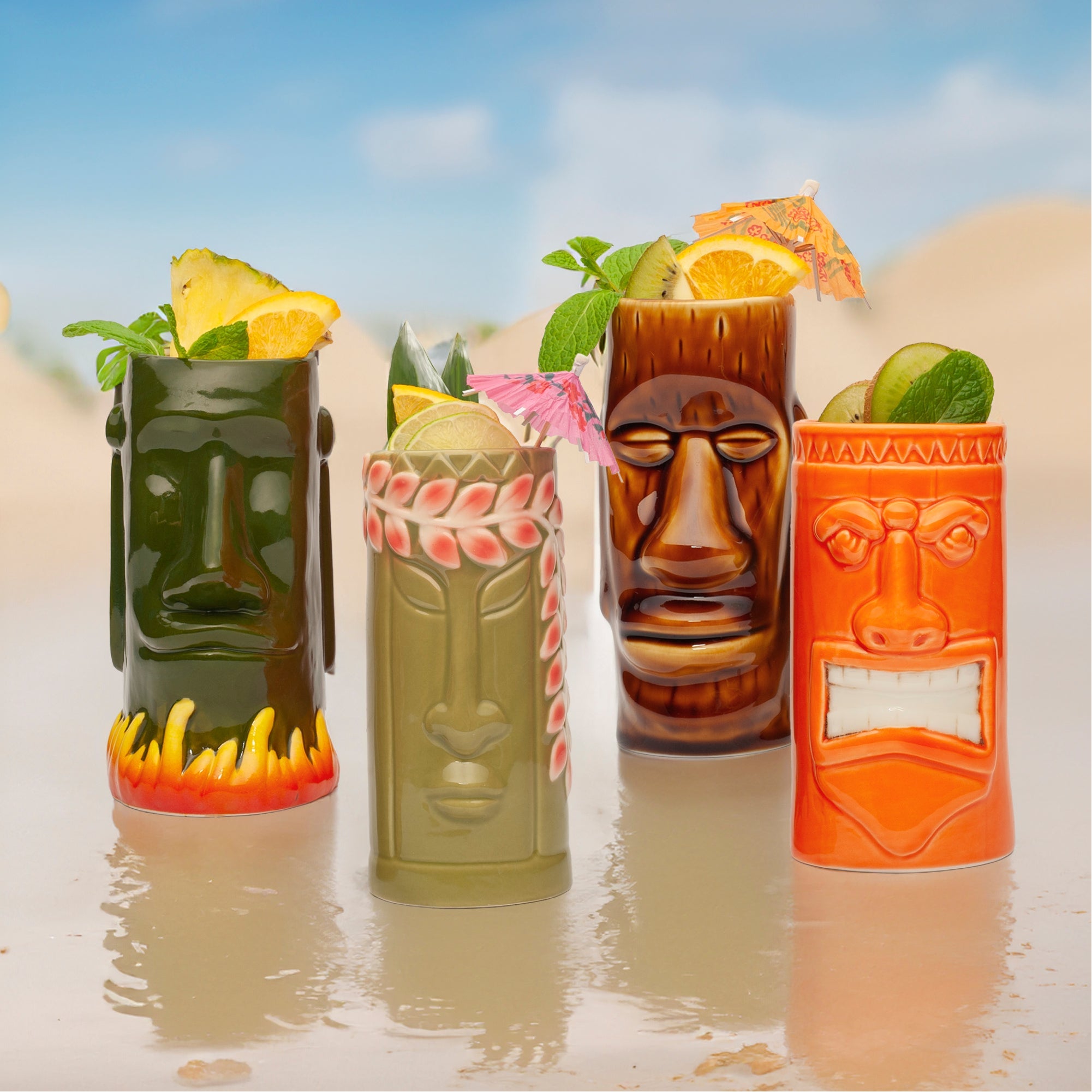 Ceramic Tiki Glasses by Lemonsoda