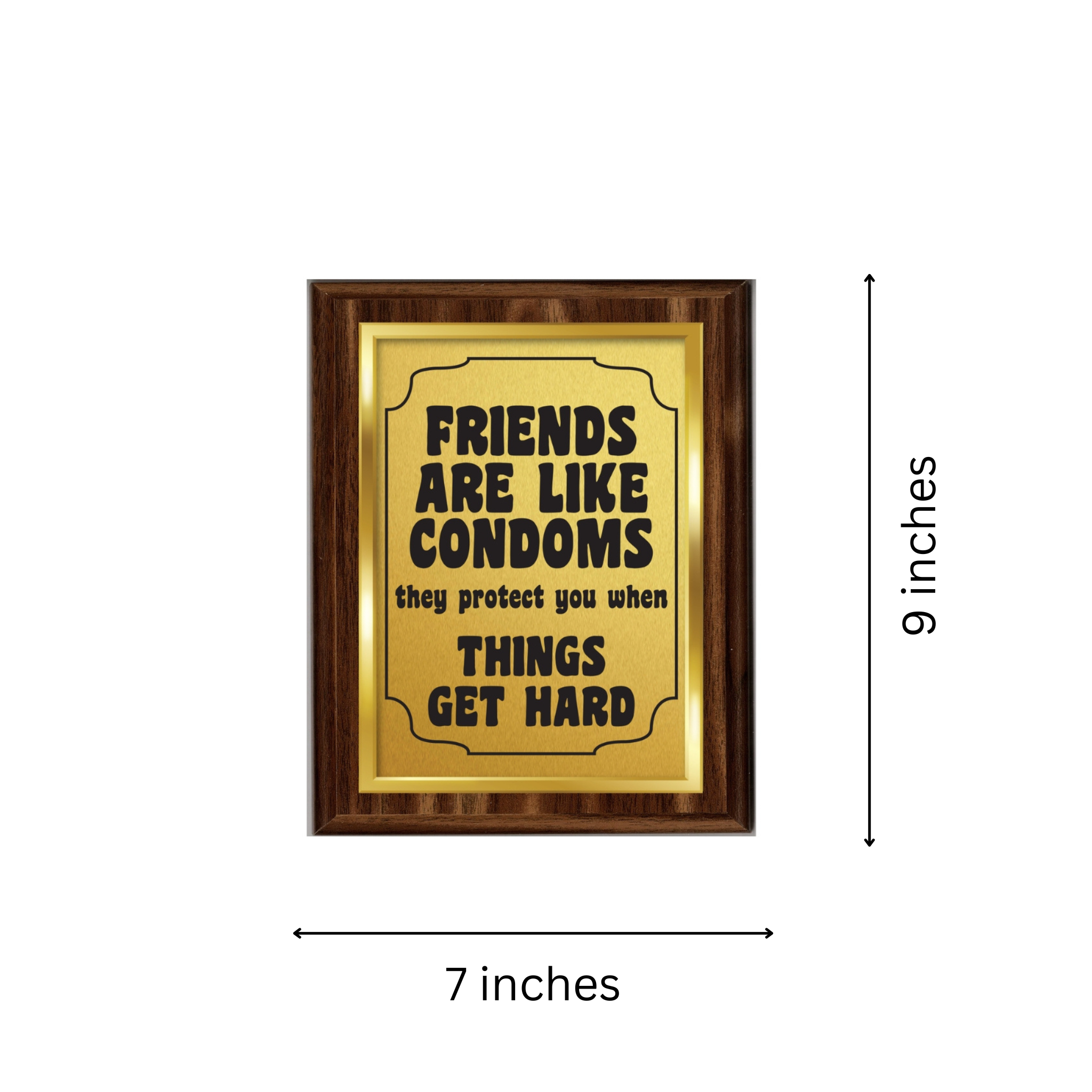 LEMONSODA Engraving Friendship Plaques (Friends are Like Condoms, Gold)