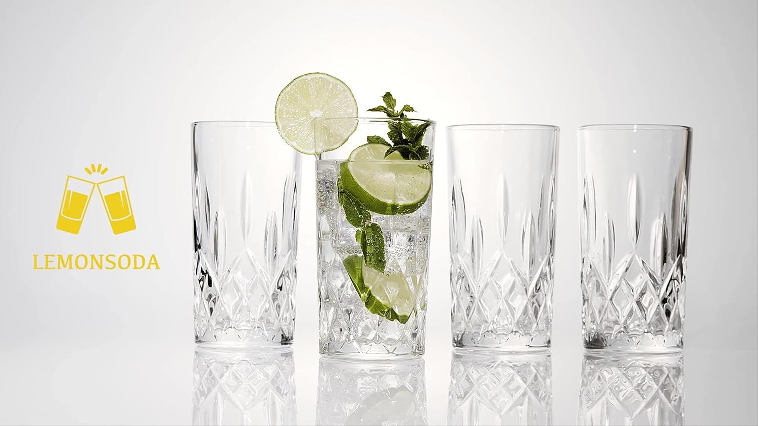 Crystal Clear Tom Collins Glass Set of 4 11.5 Oz