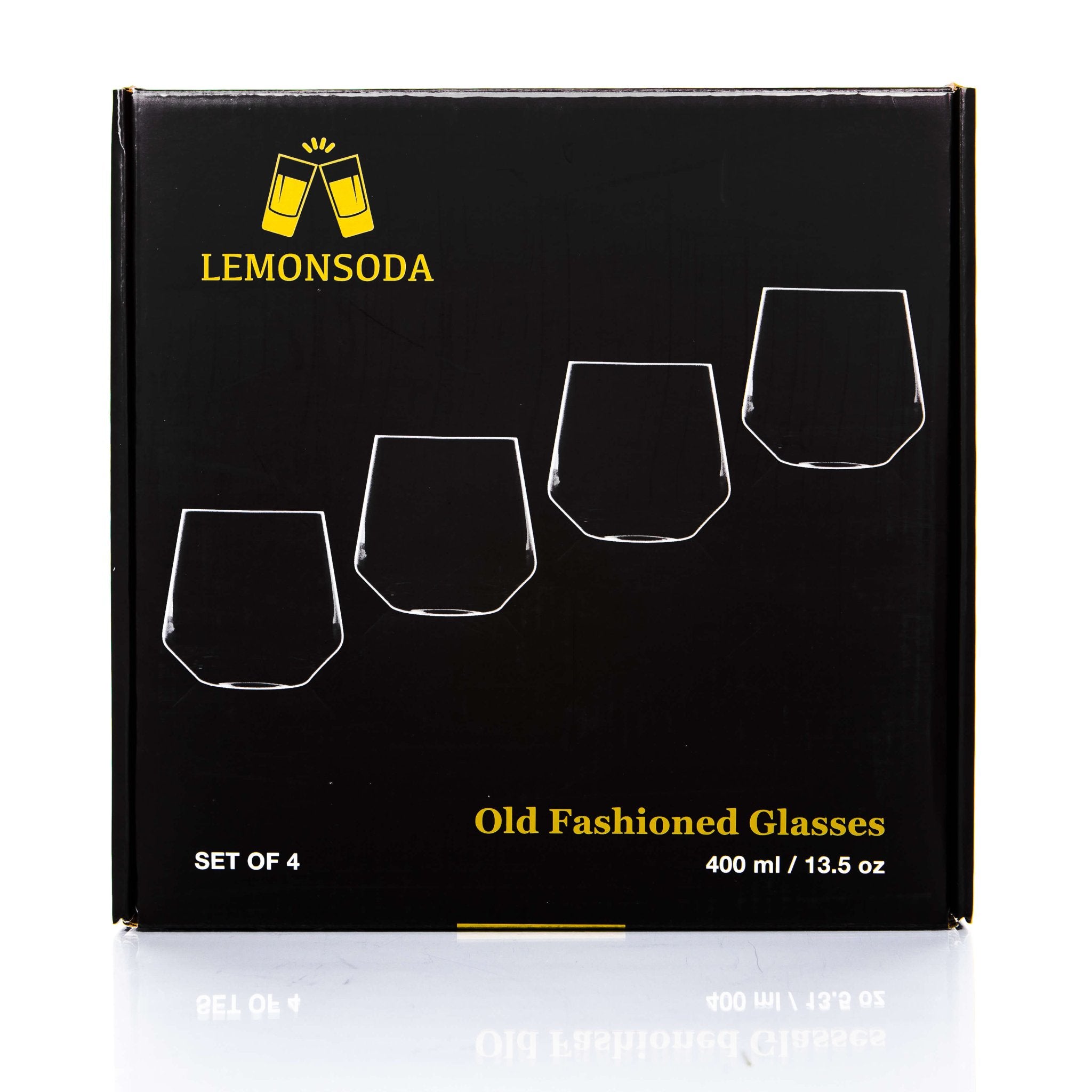 Crystal Old Fashioned Whiskey Glasses - Set of 4