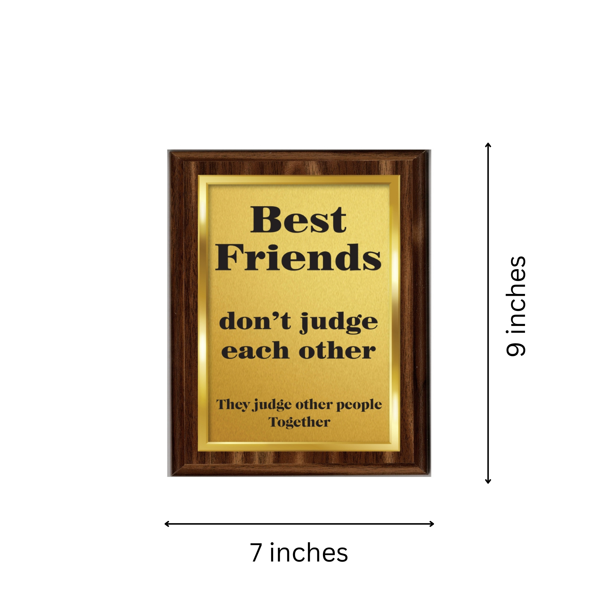 LEMONSODA Engraving Friendship Plaques (Bestfriends Dont Judge, Gold)