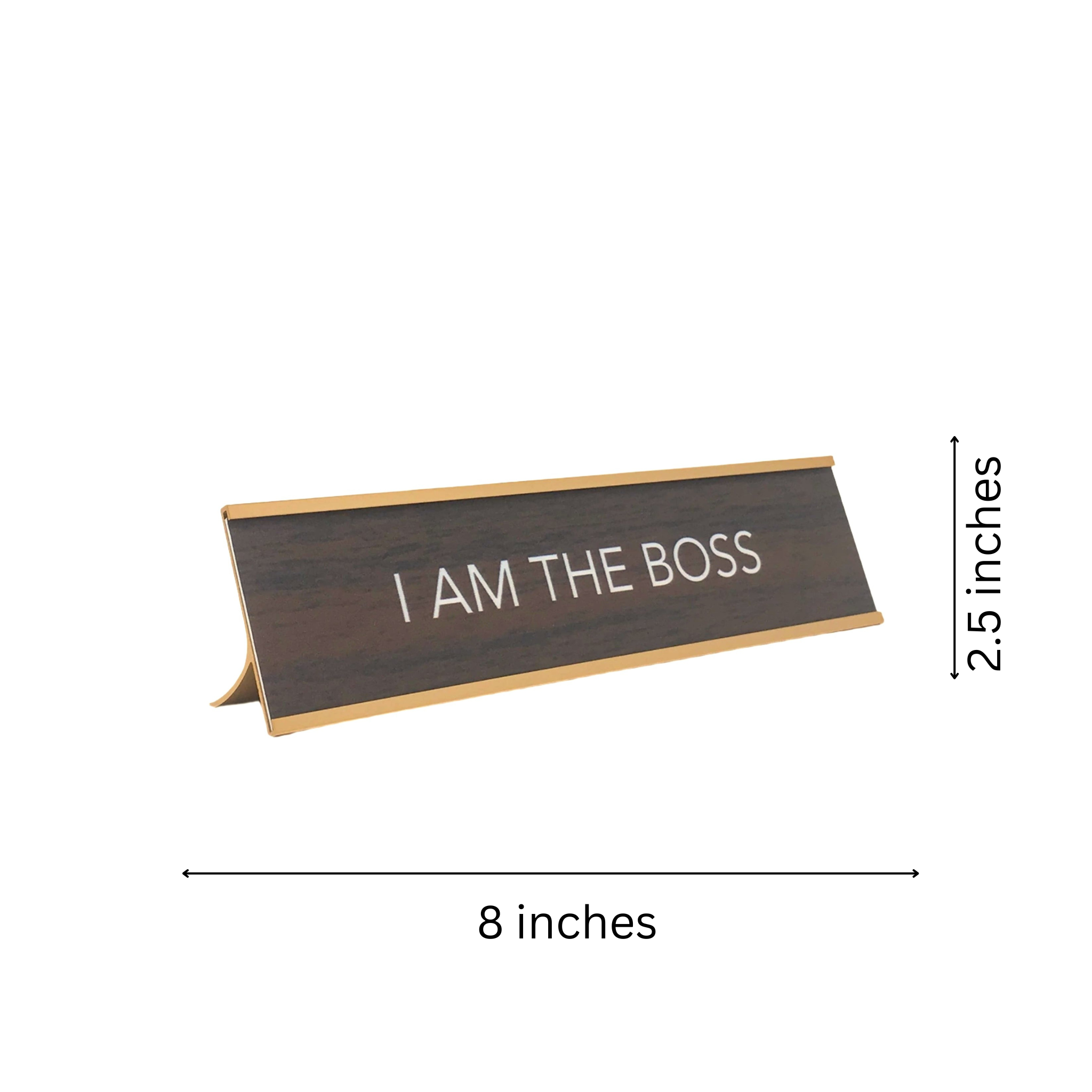 LEMONSODA Novelty Desk Sign (I AM the Boss) - Brown/Gold