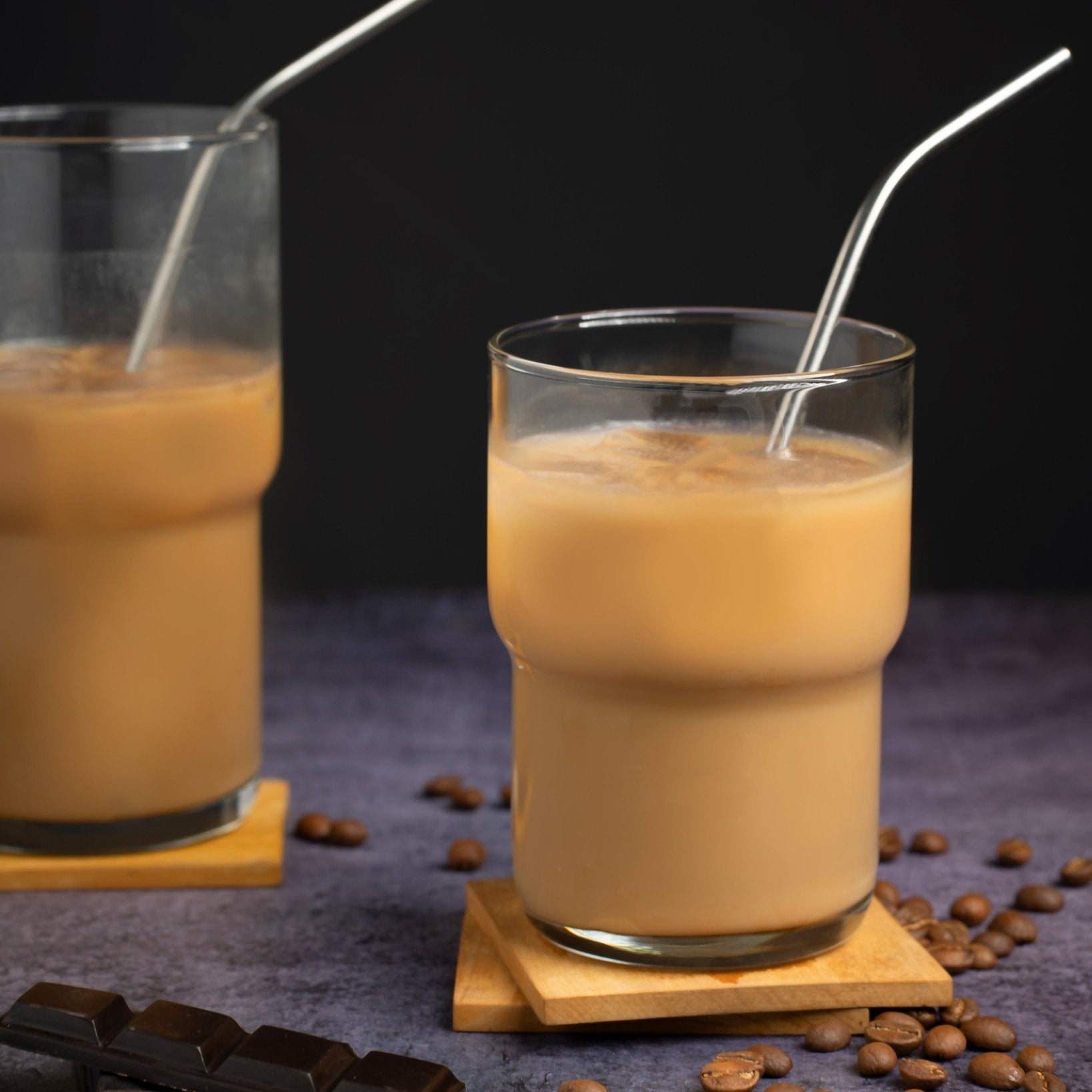 Iced Coffee Glass with Straw