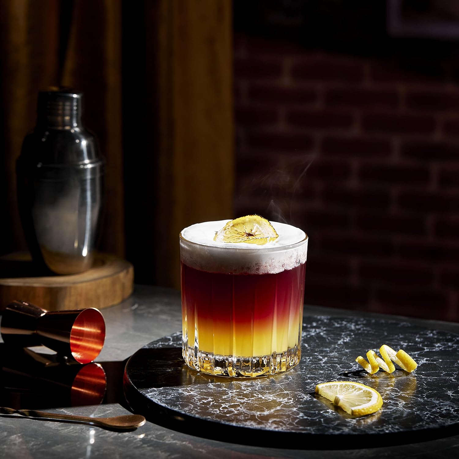 LEMONSODA Premium Double Rocks Whiskey Glasses - Set of 6 Cocktail Glasses - 12oz - Lemonsoda