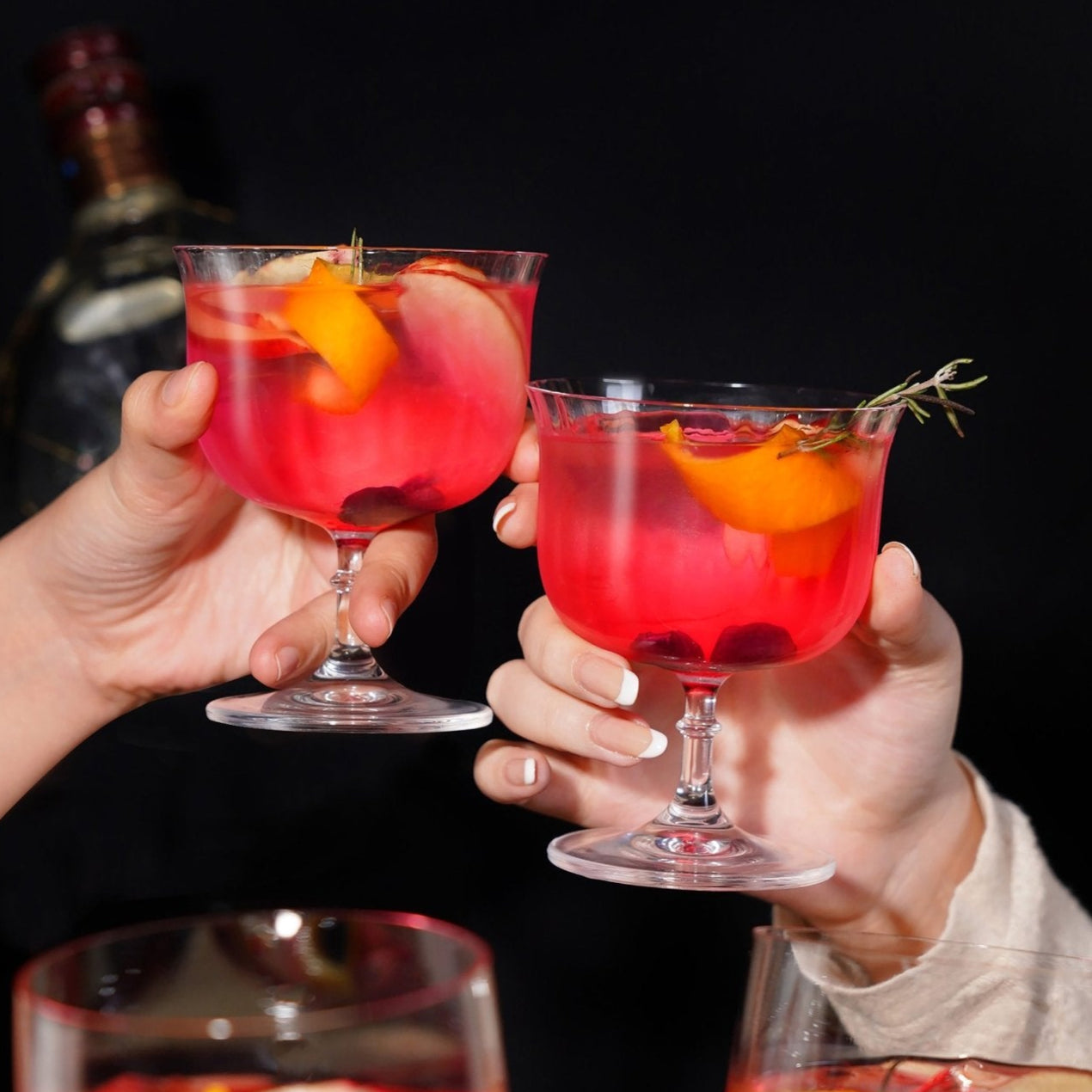 Rims Lotus - Ribbed Martini & Wine Glasses - Set of 2