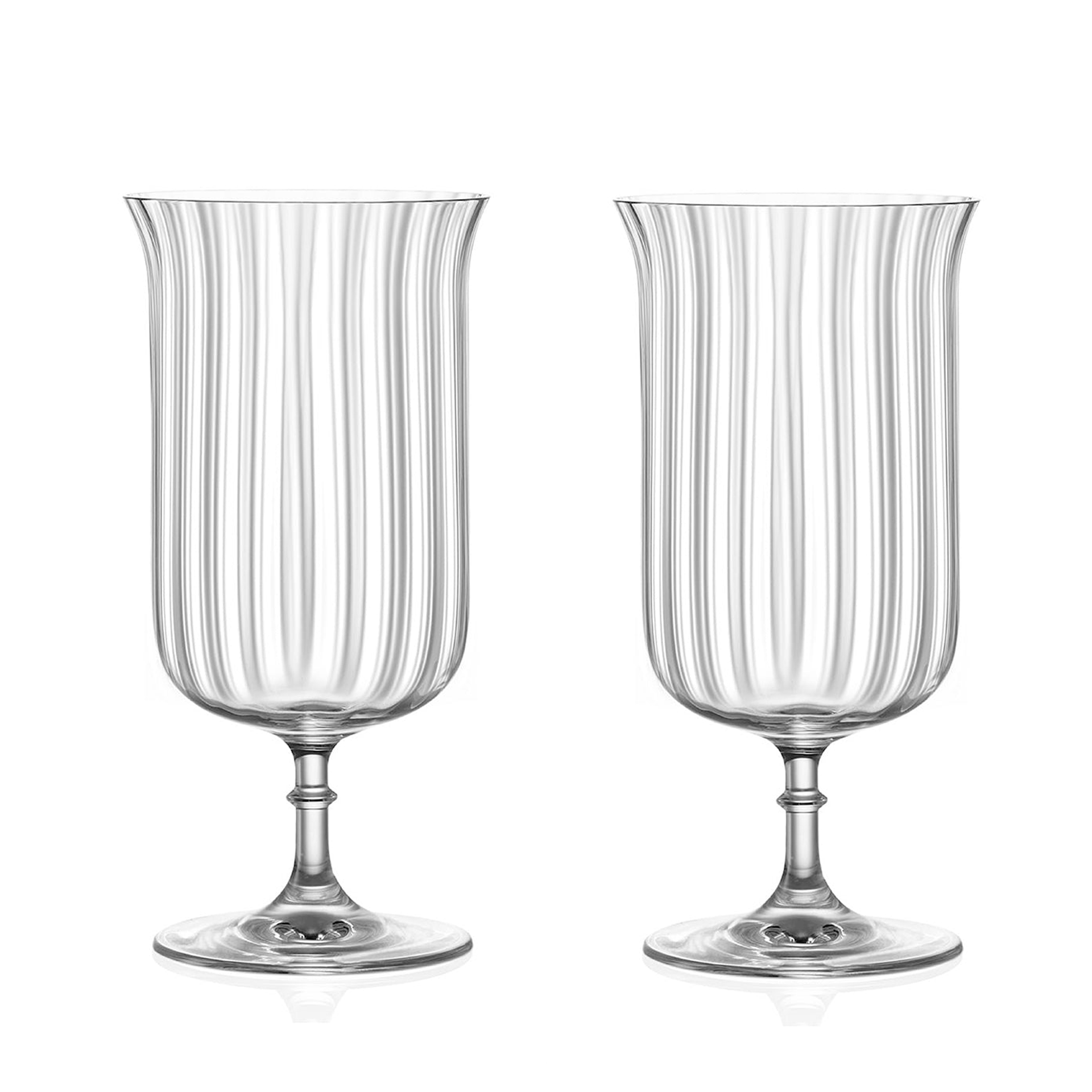 LEMONSODA Rims Orient-Coupe Gin Sour/Long Island Ribbed Cocktail Glasses - (Deco) Set of 2 (11.5oz / 340mL) - Lemonsoda