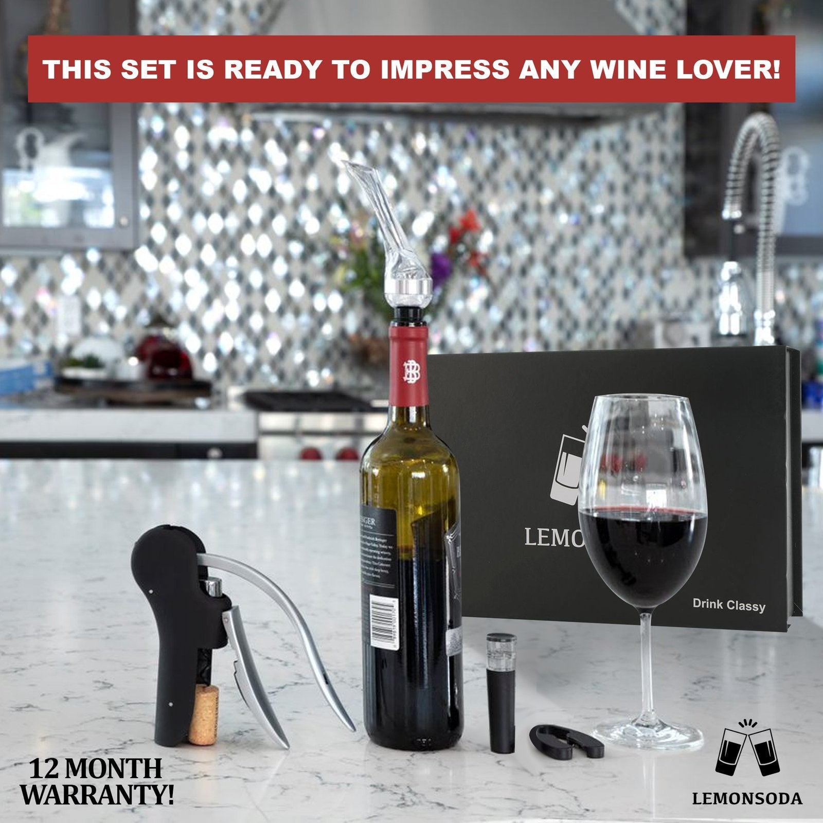 Wine Bottle Opener & Corkscrew Set