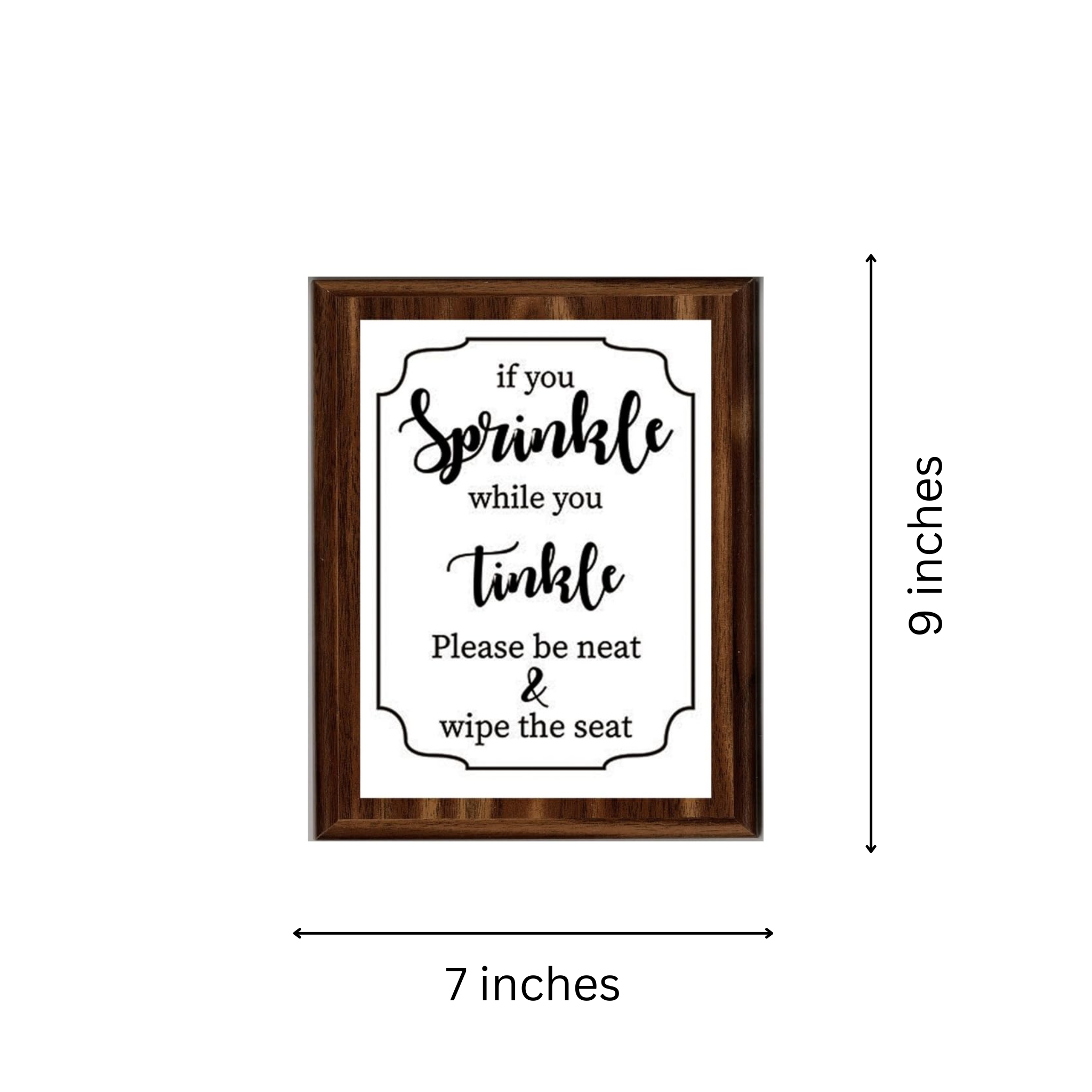 LEMONSODA Engraving Bathroom Plaques (Sprinkle & Tinkle, White)
