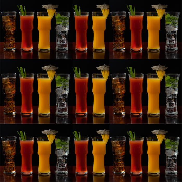 Tall Napoli Hurricane Cocktail Glasses - Handcrafted Cocktail Glass Set (15oz)