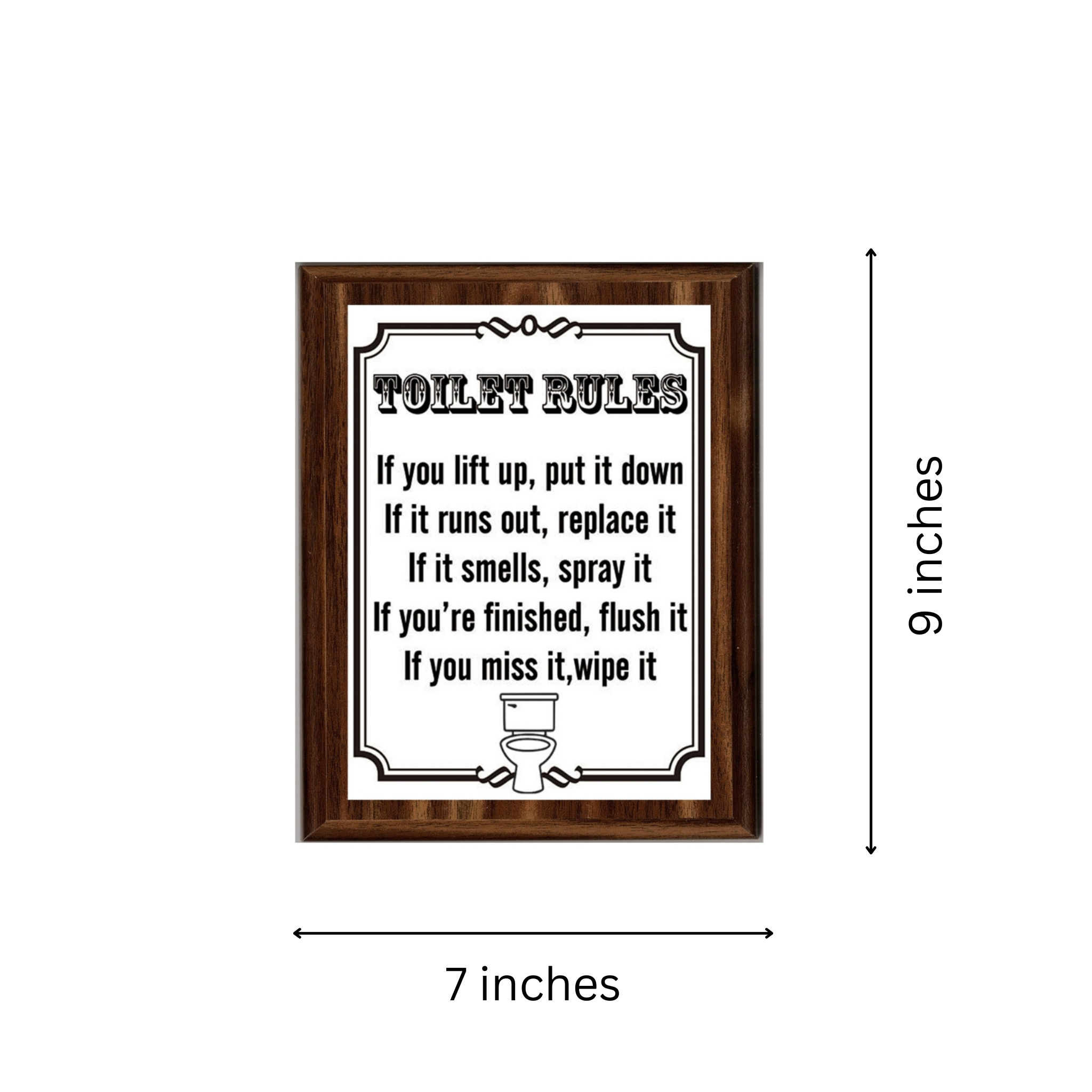 LEMONSODA Engraving Bathroom Plaques (Toilet Rules, White)