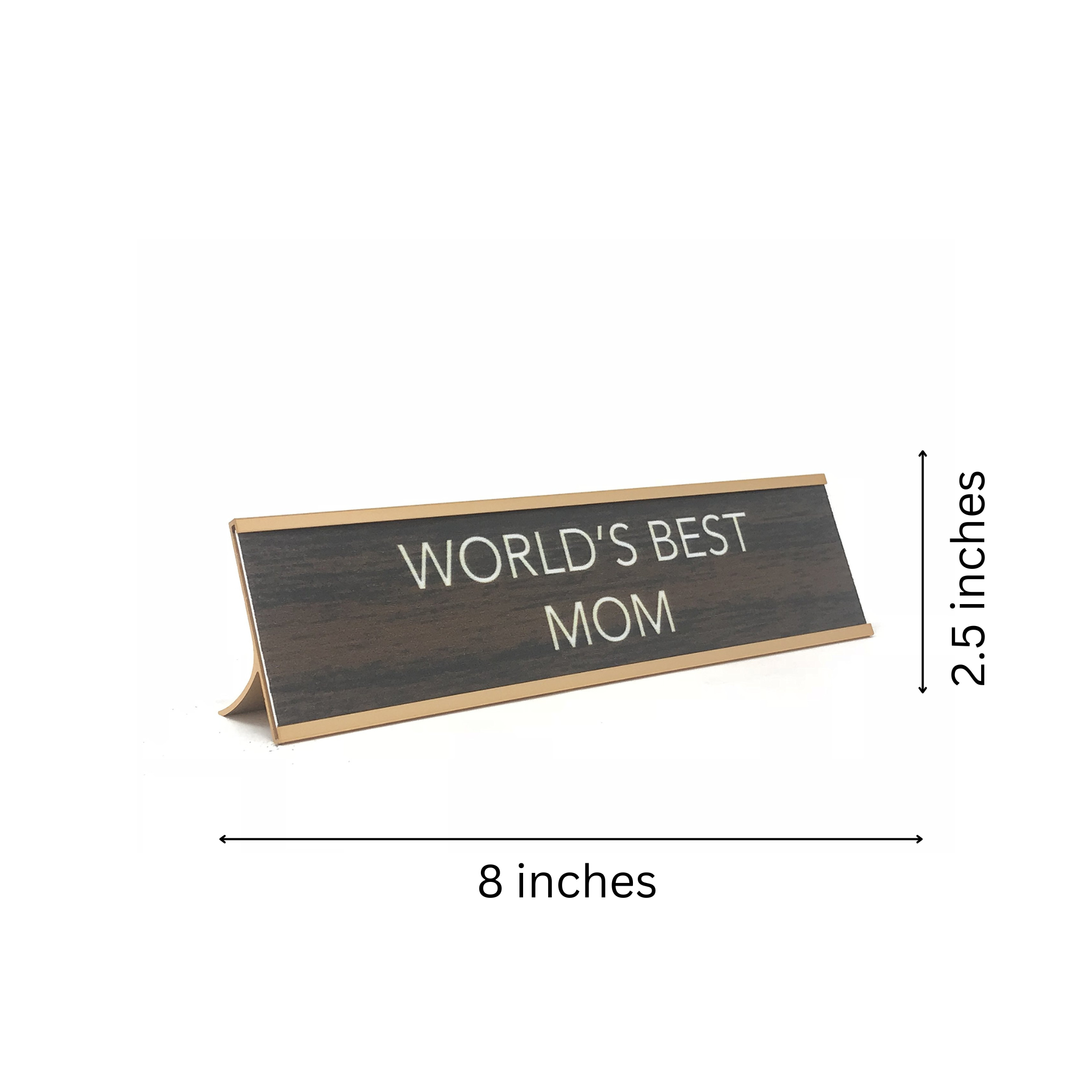 LEMONSODA Gold and Brown Desk Sign - (World's Best Mom)